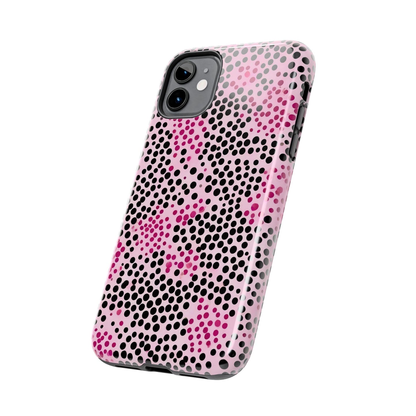 Pink and Black Dot Design Tough Phone Case