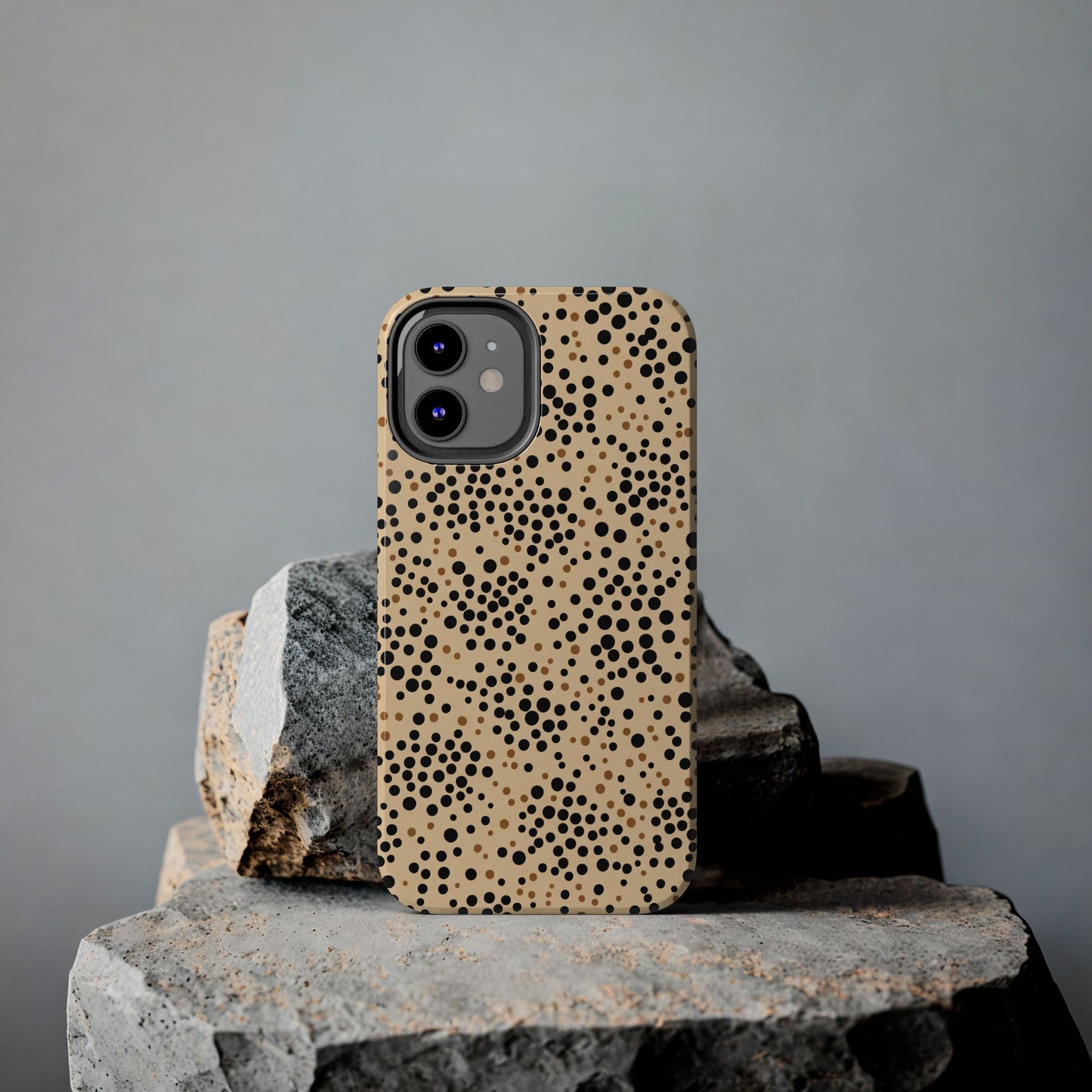 Tan and Black Dot Tough Phone Case