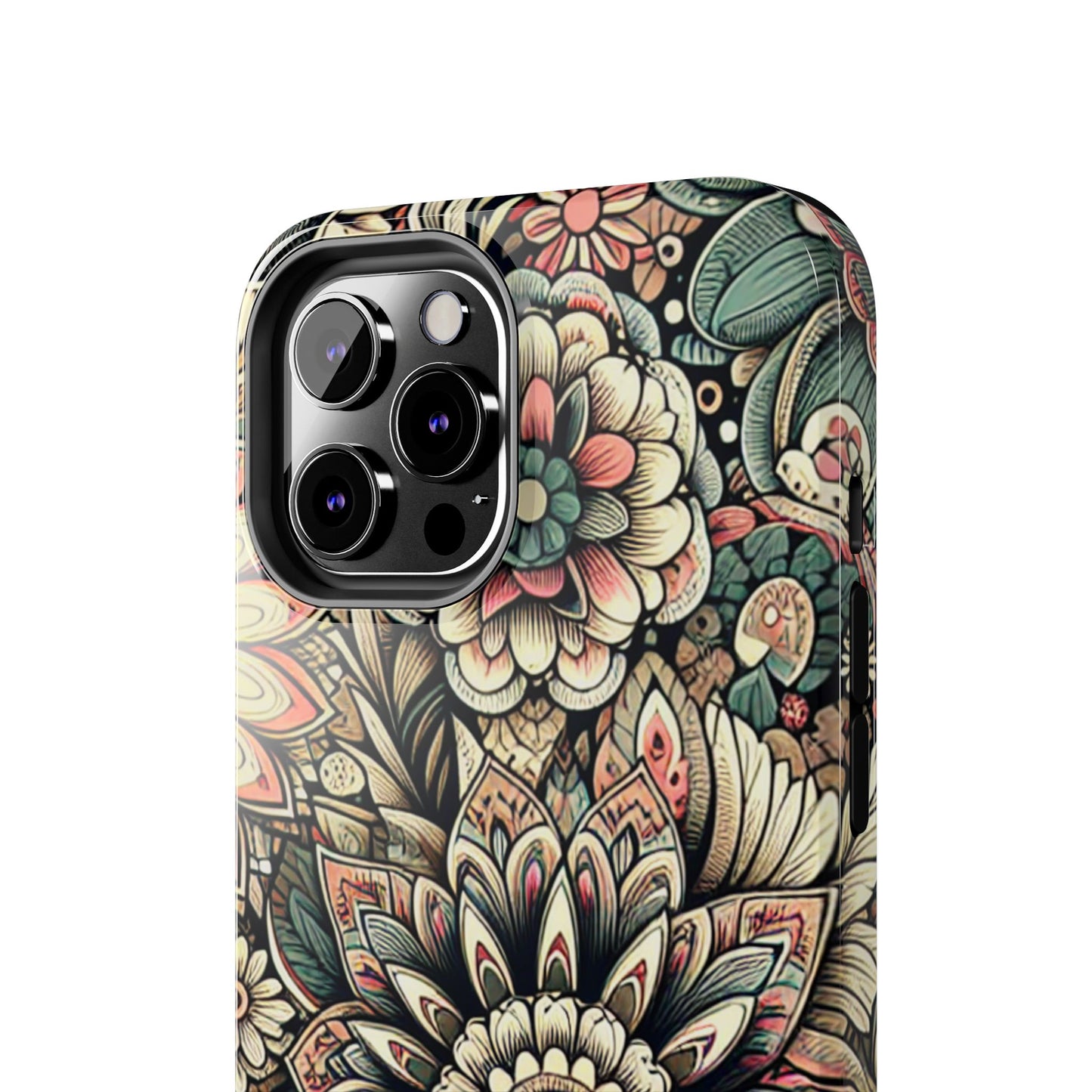 Boho Floral Tough Case for iPhone 16 15 14 13 12 11 X 8 7 Samsung Galaxy S24 S23 S22 S21