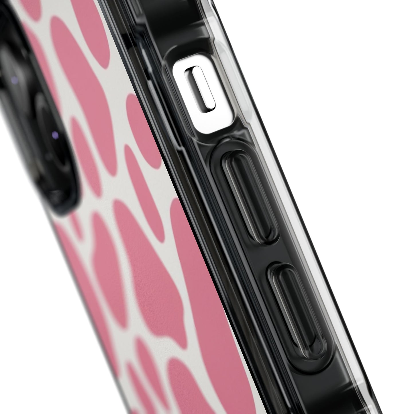 Pink Giraffe Print Magnetic Clear Impact Case for iPhone 16 15 14