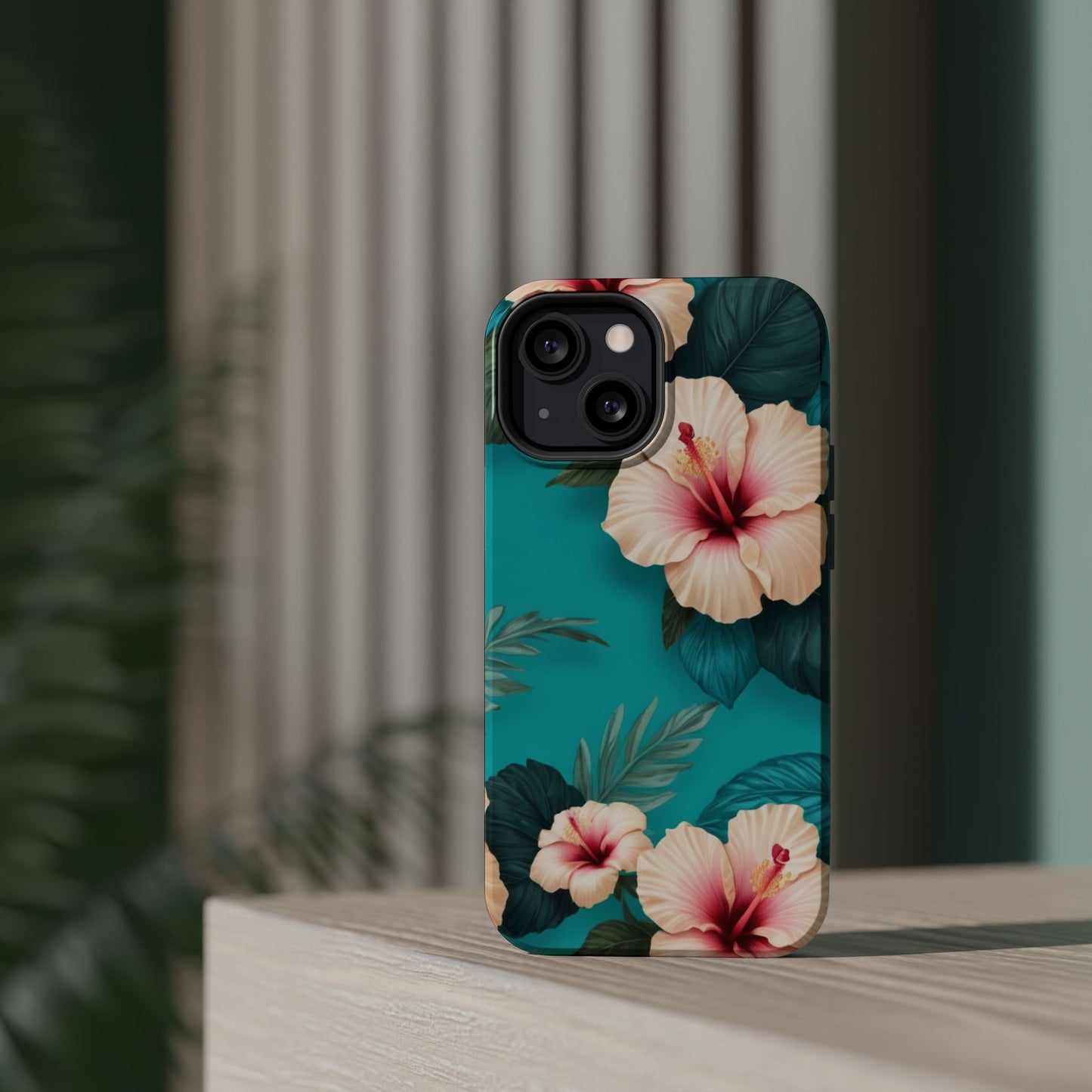 Tropical Floral Magnetic Tough Phone Case for iPhone 16 15 14 13