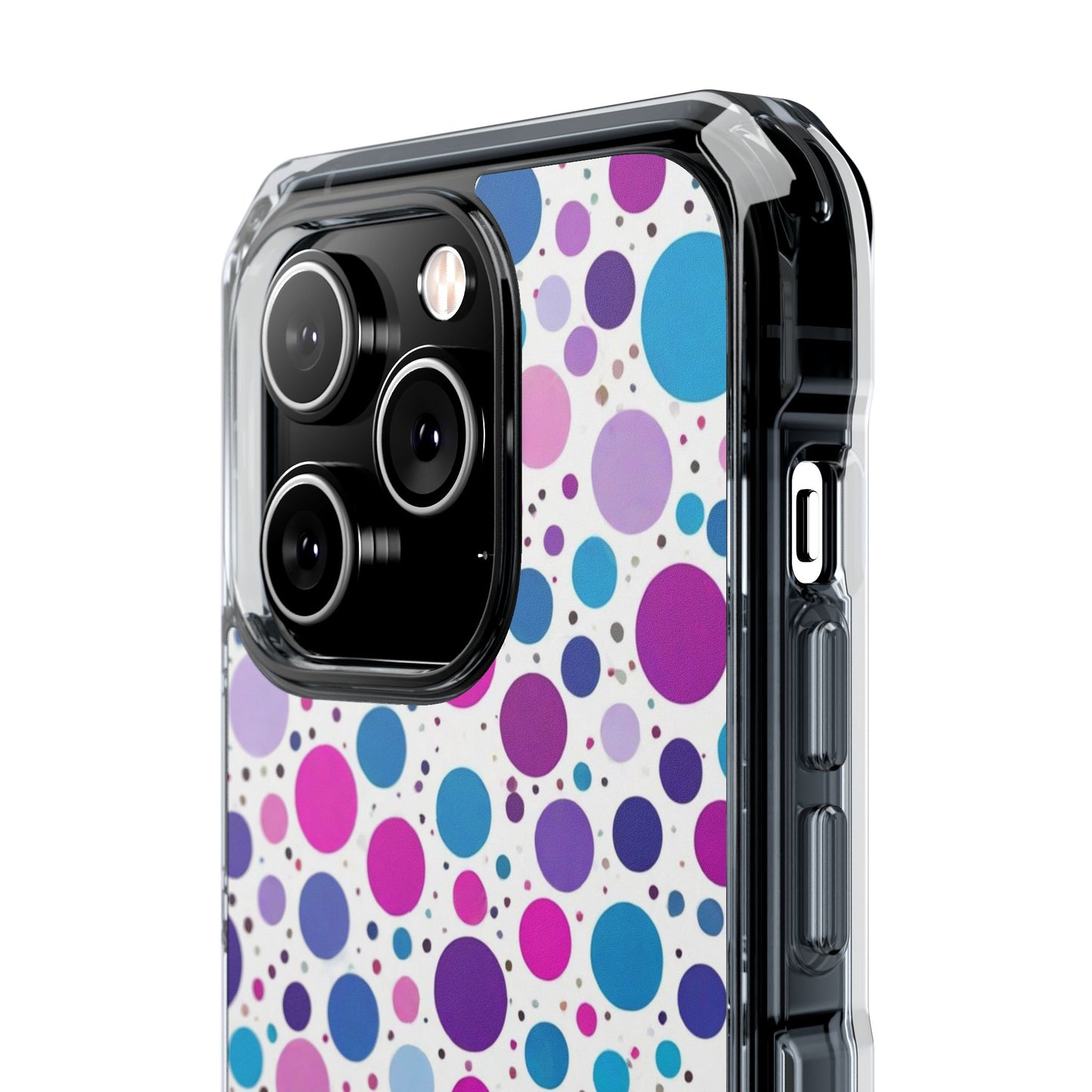 Polka Dot Design Magnetic Clear Impact Case for iPhone 16 15 14