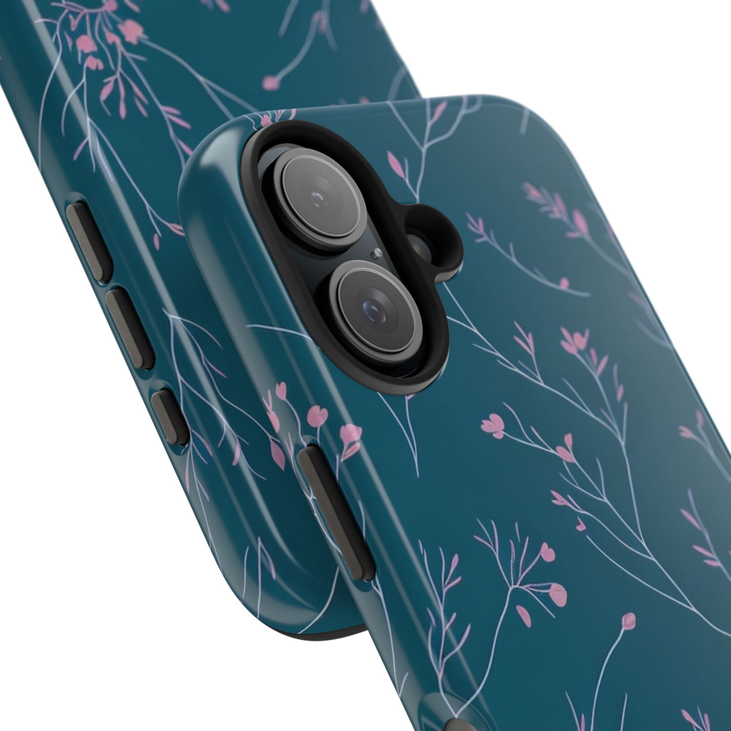 Teal Floral Tough Phone Case