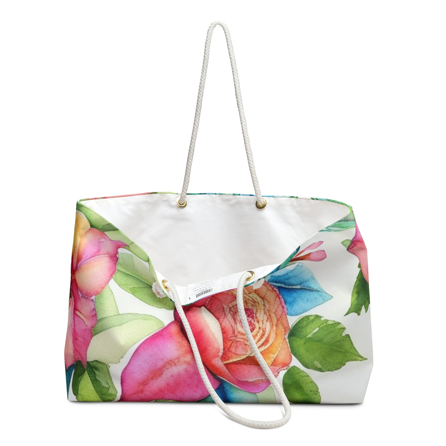 White Floral Weekender Bag