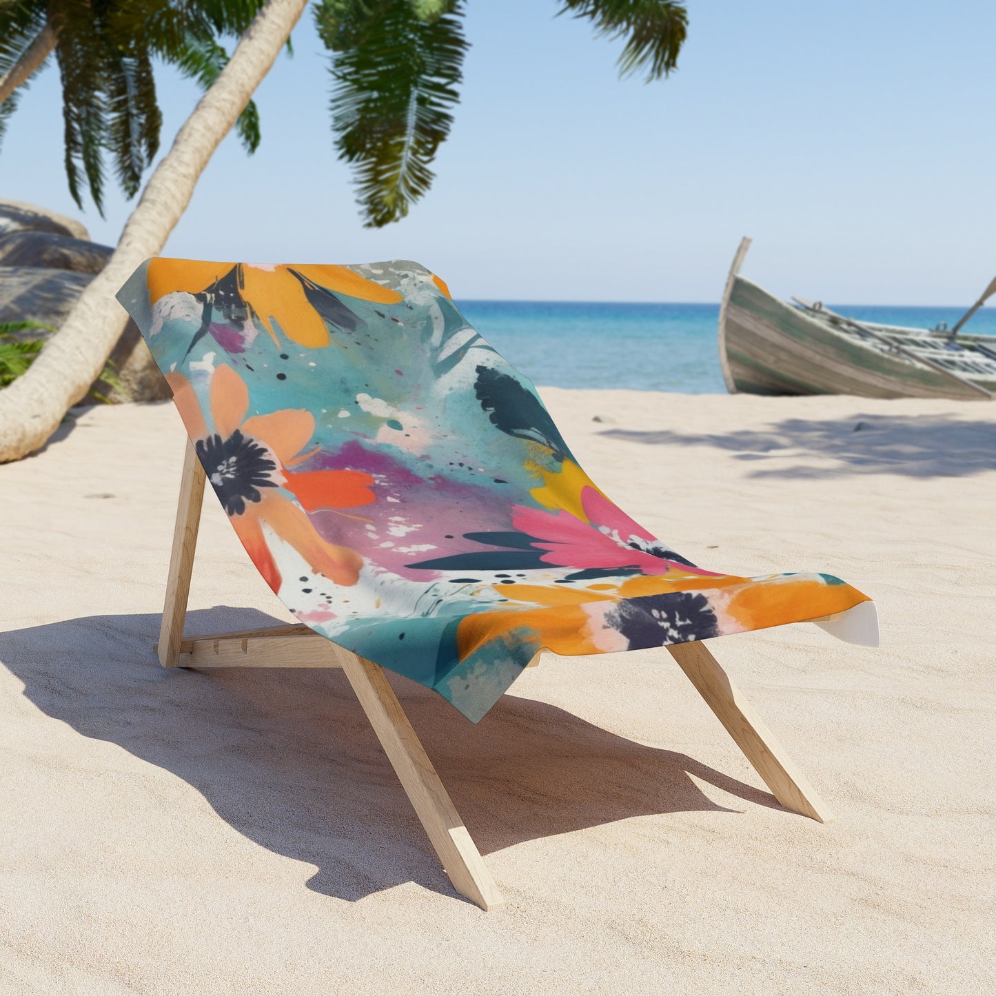 Vibrant Floral Beach Towel