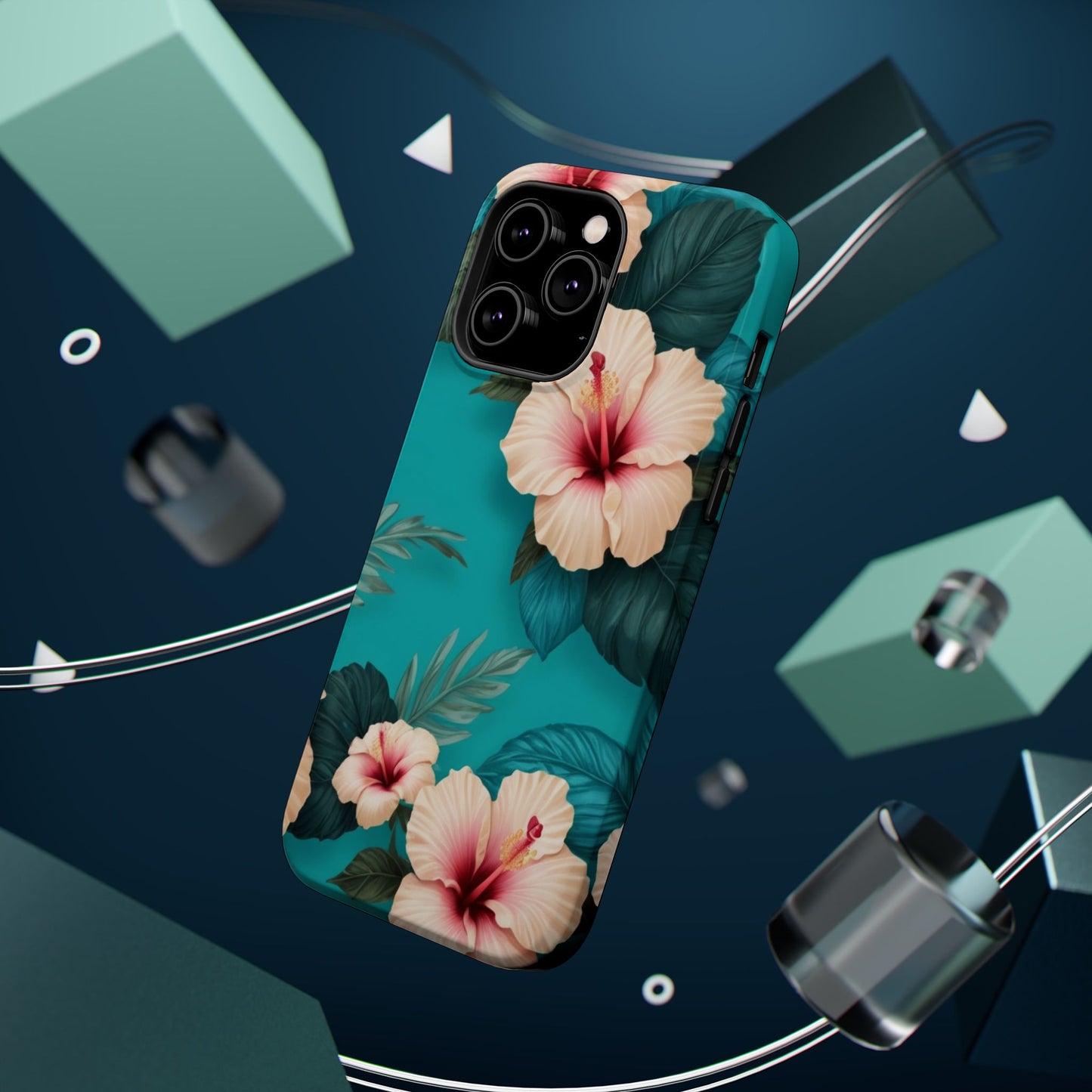 Tropical Floral Magnetic Tough Phone Case for iPhone 16 15 14 13