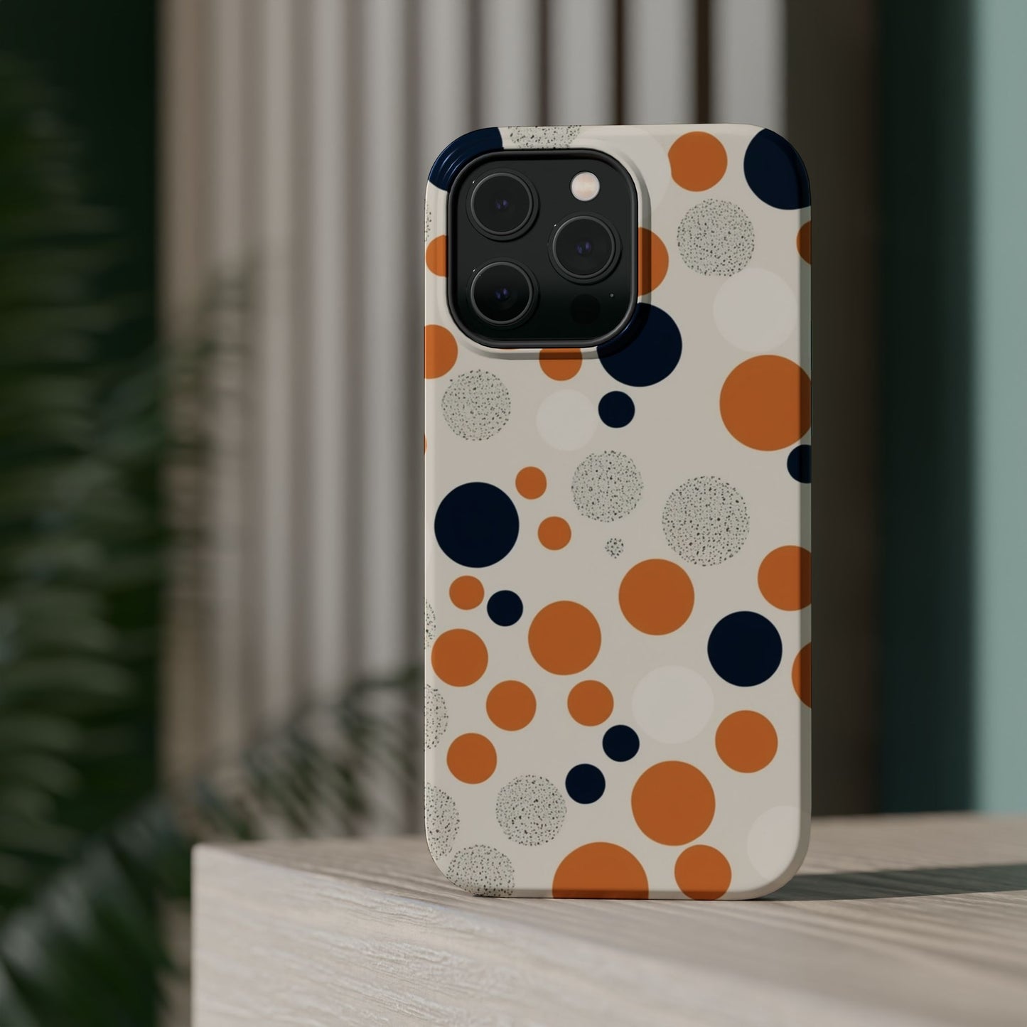Orange Polka Dot Magnetic Phone Case