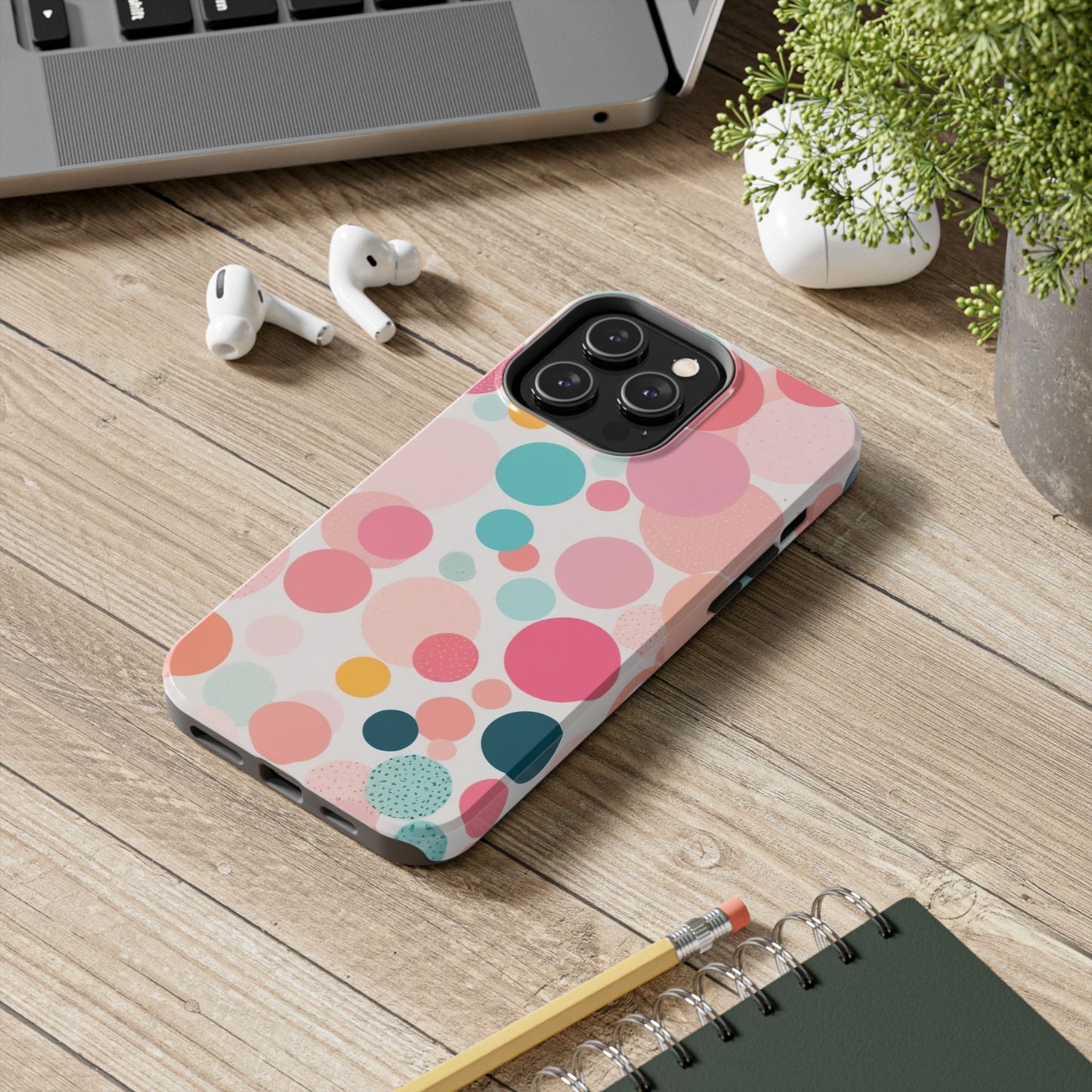 Pink Polka Dot Phone Case for iPhone 16 15 14 13 12 11 X 8 7 Samsung Galaxy S24 S23 S22 S21