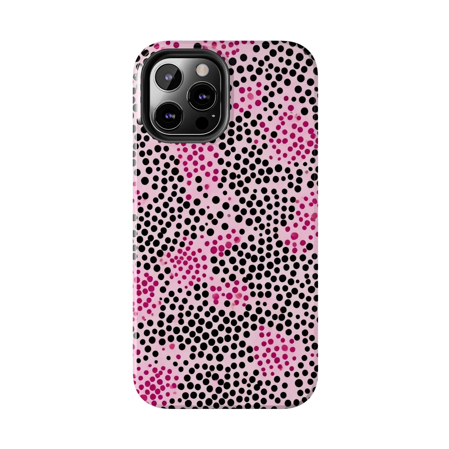 Pink and Black Dot Design Tough Phone Case
