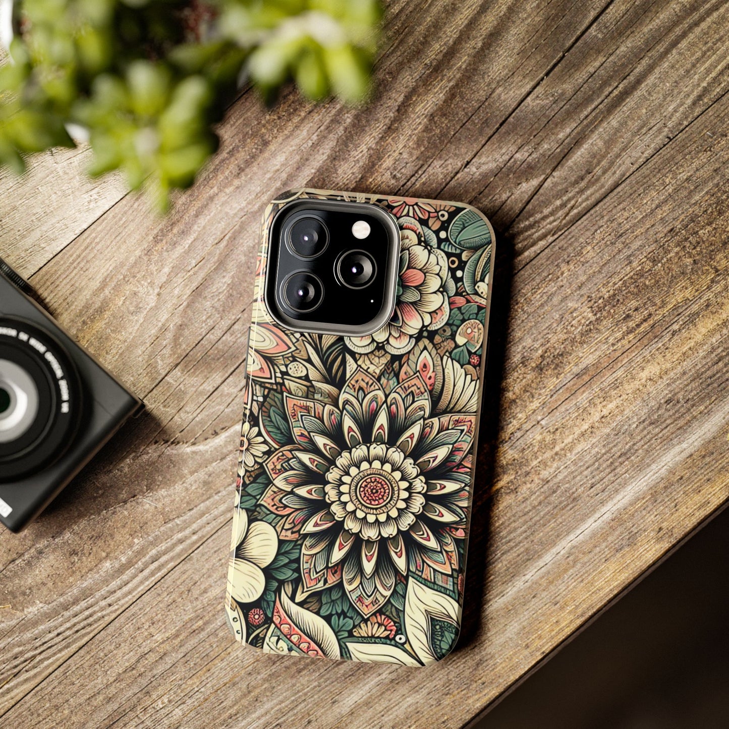 Boho Floral Tough Case for iPhone 16 15 14 13 12 11 X 8 7 Samsung Galaxy S24 S23 S22 S21