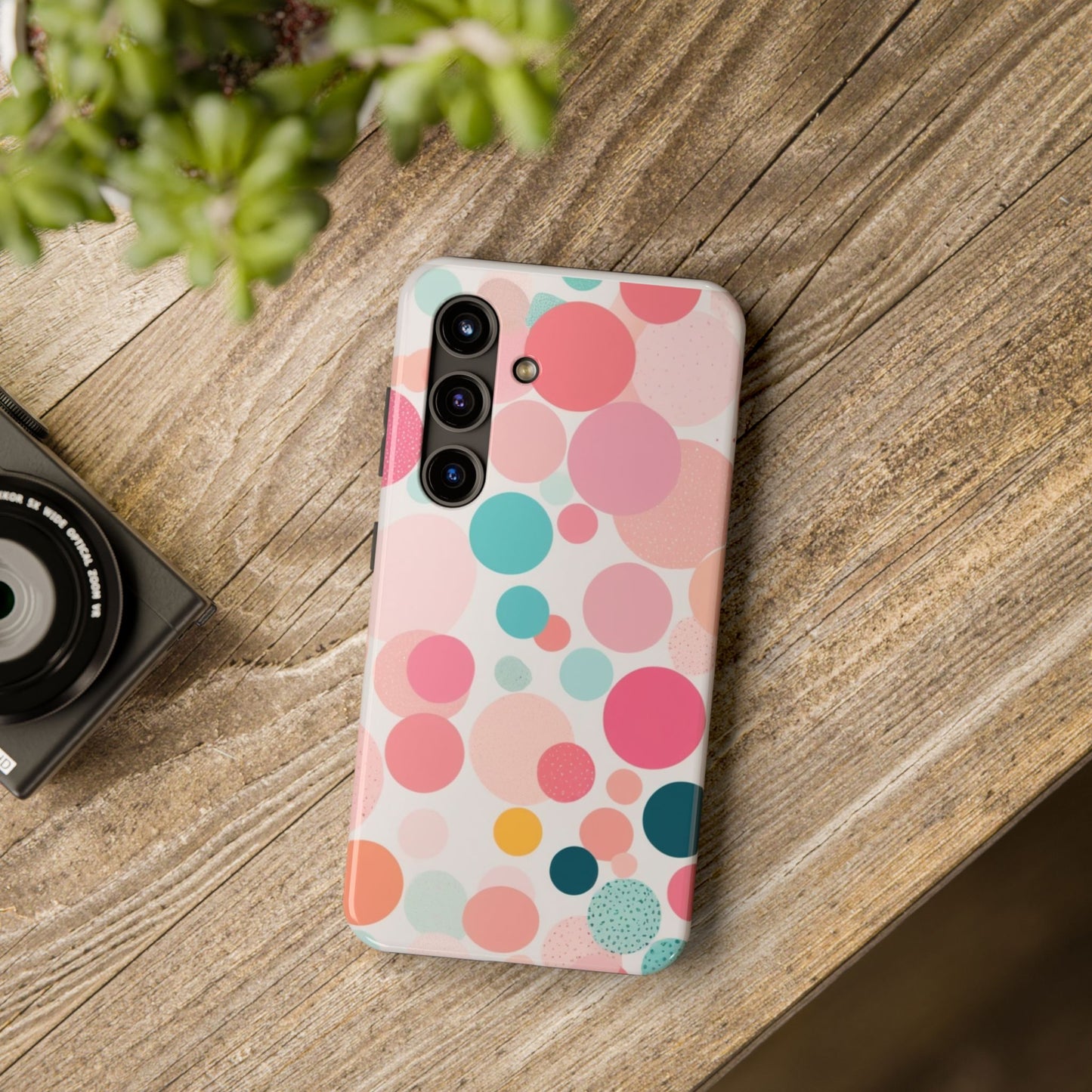 Pink Polka Dot Phone Case for iPhone 16 15 14 13 12 11 X 8 7 Samsung Galaxy S24 S23 S22 S21