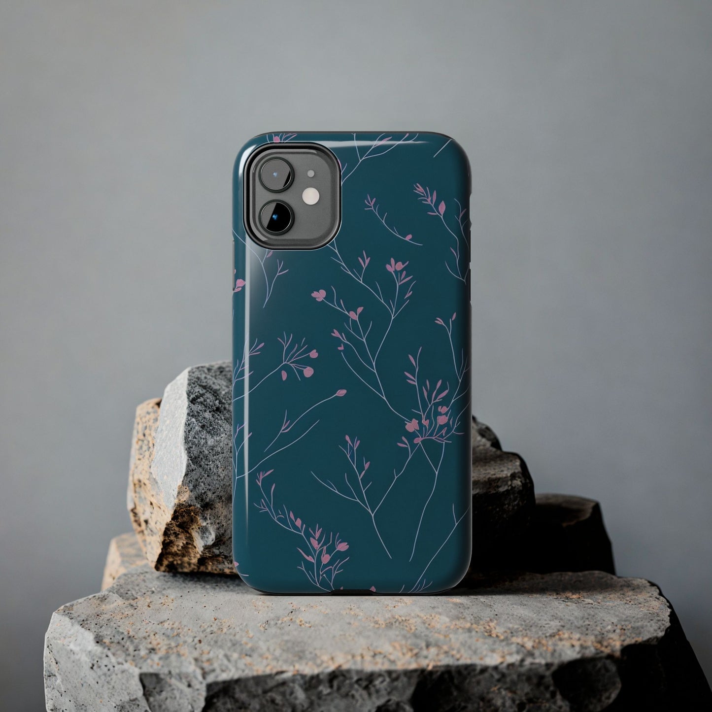 Teal Floral Tough Phone Case