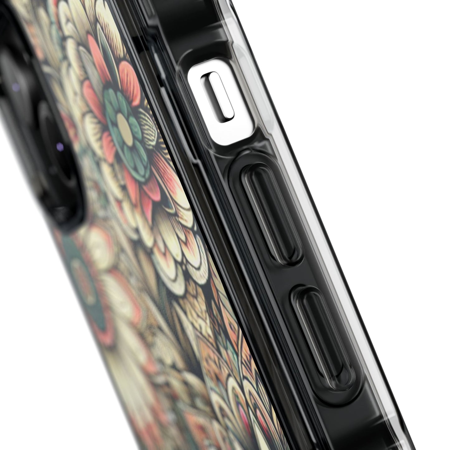 Boho Floral Magnetic Clear Impact Case for iPhone 16 15 14