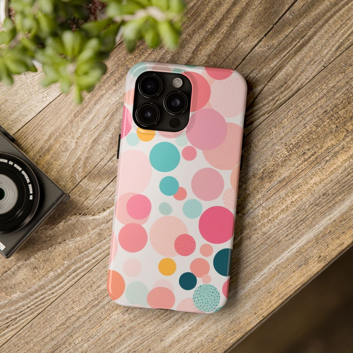 Pink Polka Dot Phone Case for iPhone 16 15 14 13 12 11 X 8 7 Samsung Galaxy S24 S23 S22 S21