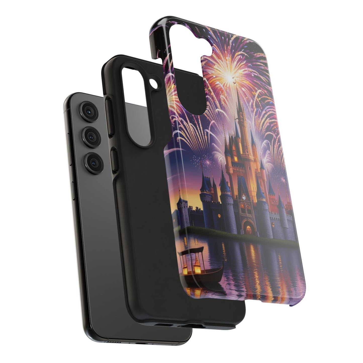 Magical Castle and Fireworks Tough Phone Case for iPhone 16 15 14 13 12 11 X 8 7 Samsung Galaxy S24 S23 S22 S21