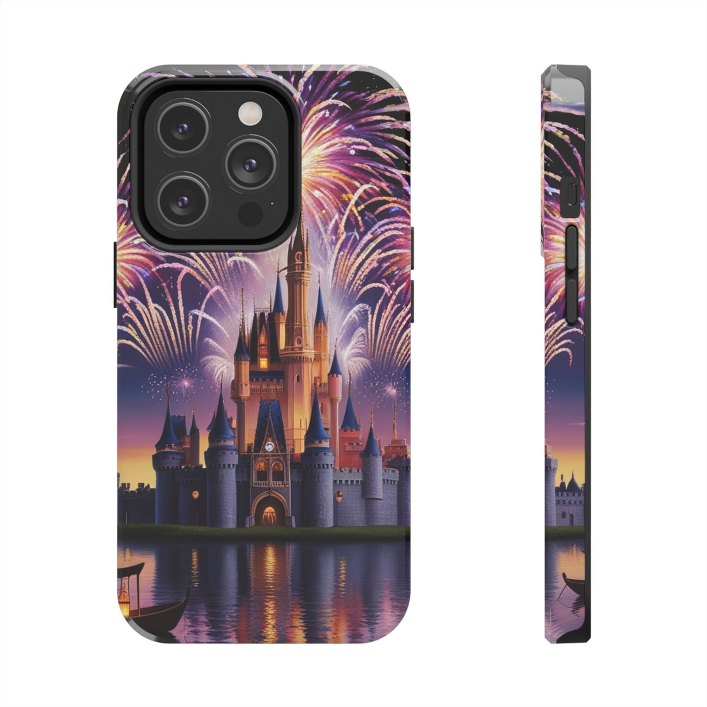 Magical Castle and Fireworks Tough Phone Case for iPhone 16 15 14 13 12 11 X 8 7 Samsung Galaxy S24 S23 S22 S21