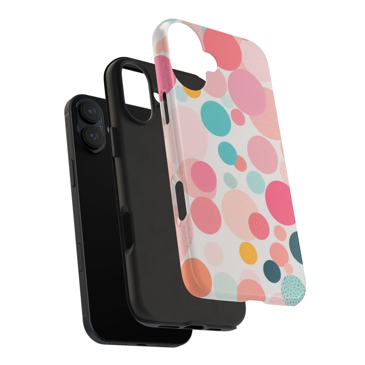 Pink Polka Dot Phone Case for iPhone 16 15 14 13 12 11 X 8 7 Samsung Galaxy S24 S23 S22 S21