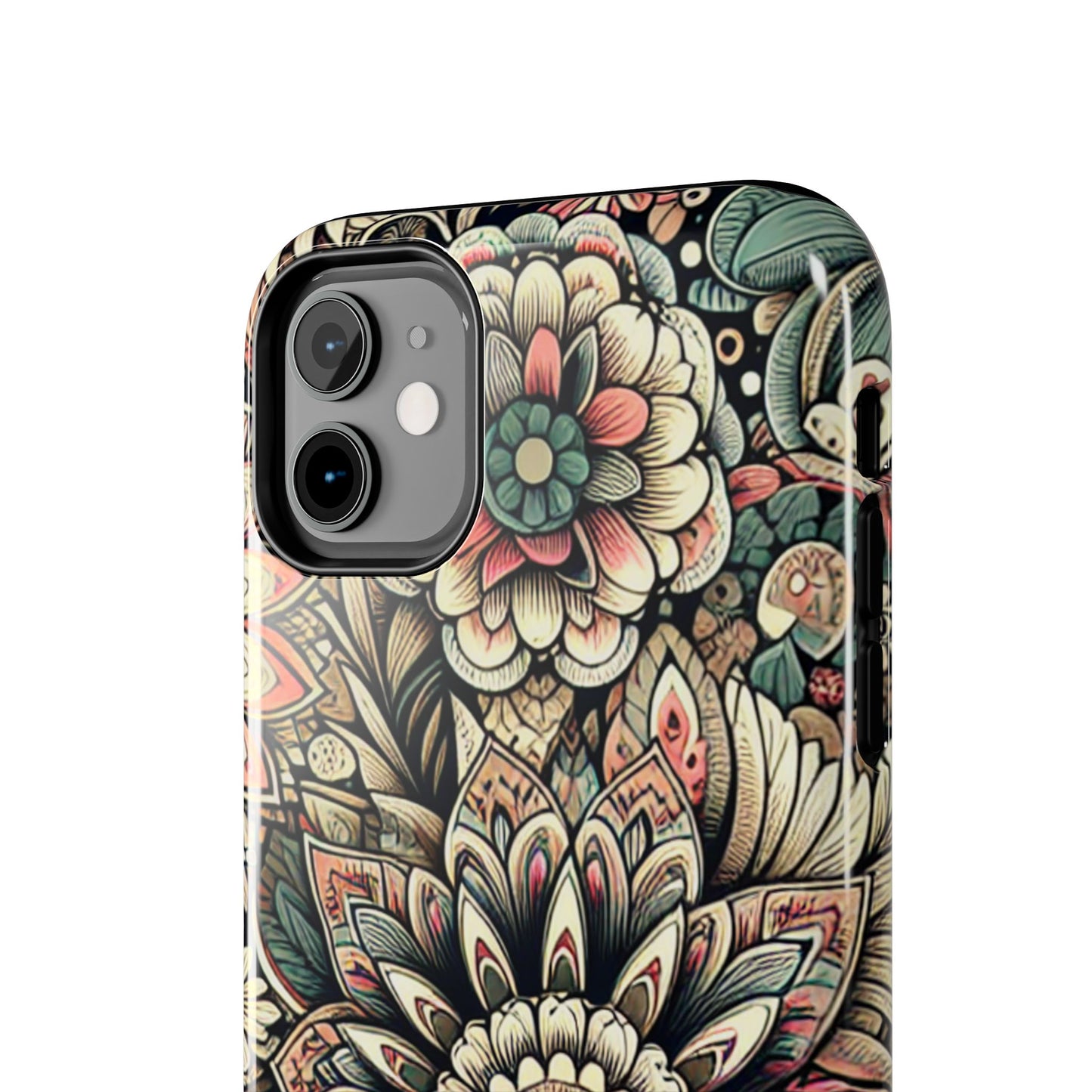 Boho Floral Tough Case for iPhone 16 15 14 13 12 11 X 8 7 Samsung Galaxy S24 S23 S22 S21
