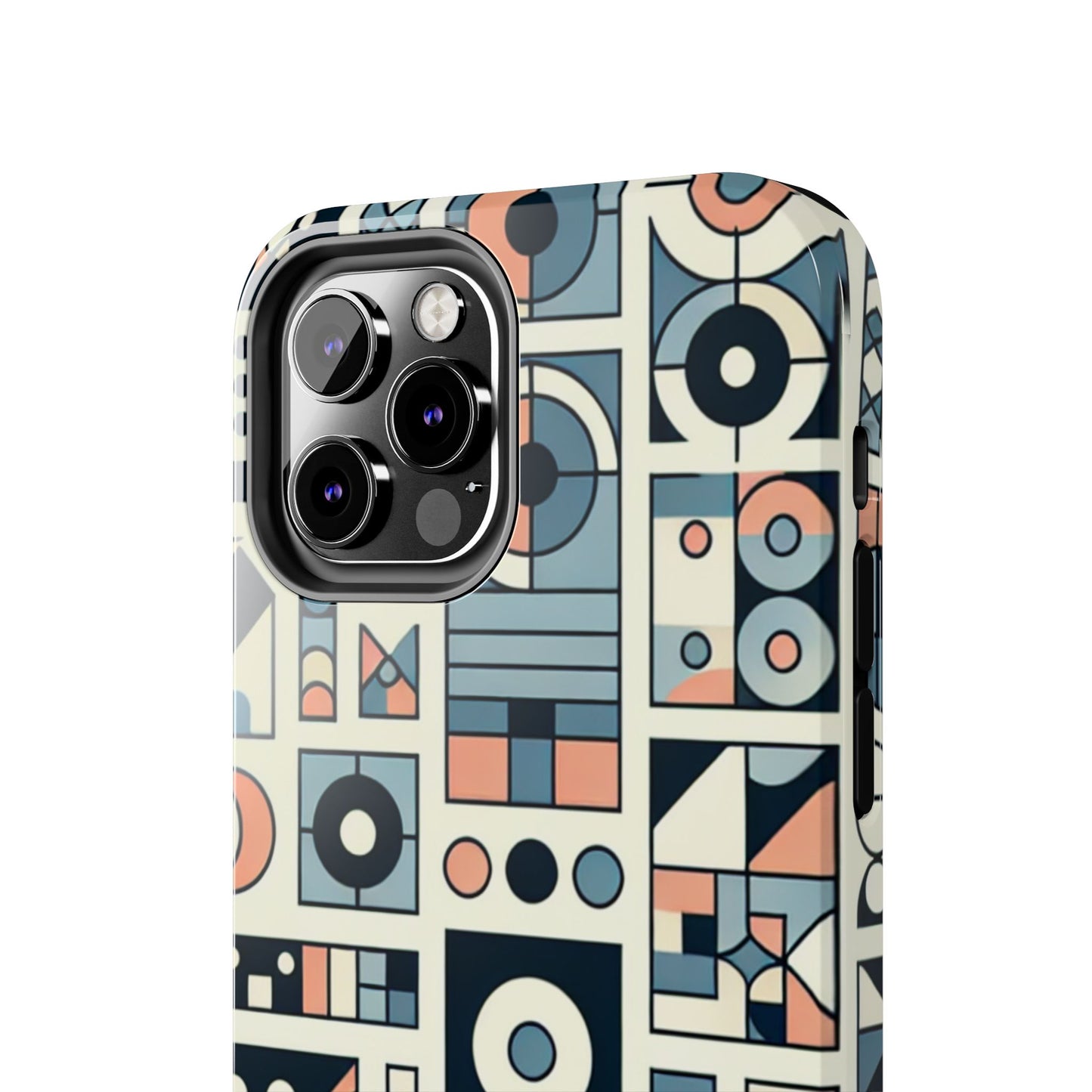 Geometric Print Tough Phone Case for iPhone 16 15 14 13 12 11 X 8 7 Samsung Galaxy S24 S23 S22 S21
