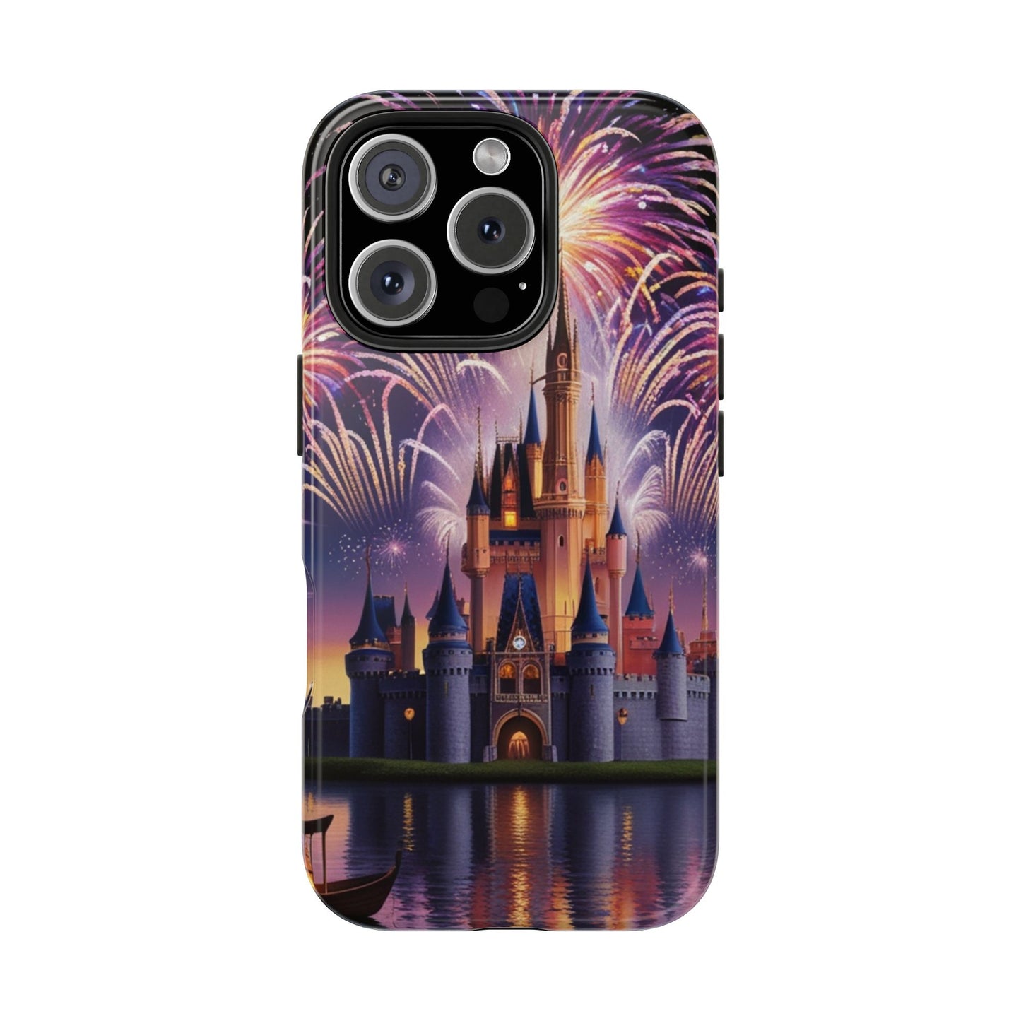 Magical Castle and Fireworks Tough Phone Case for iPhone 16 15 14 13 12 11 X 8 7 Samsung Galaxy S24 S23 S22 S21