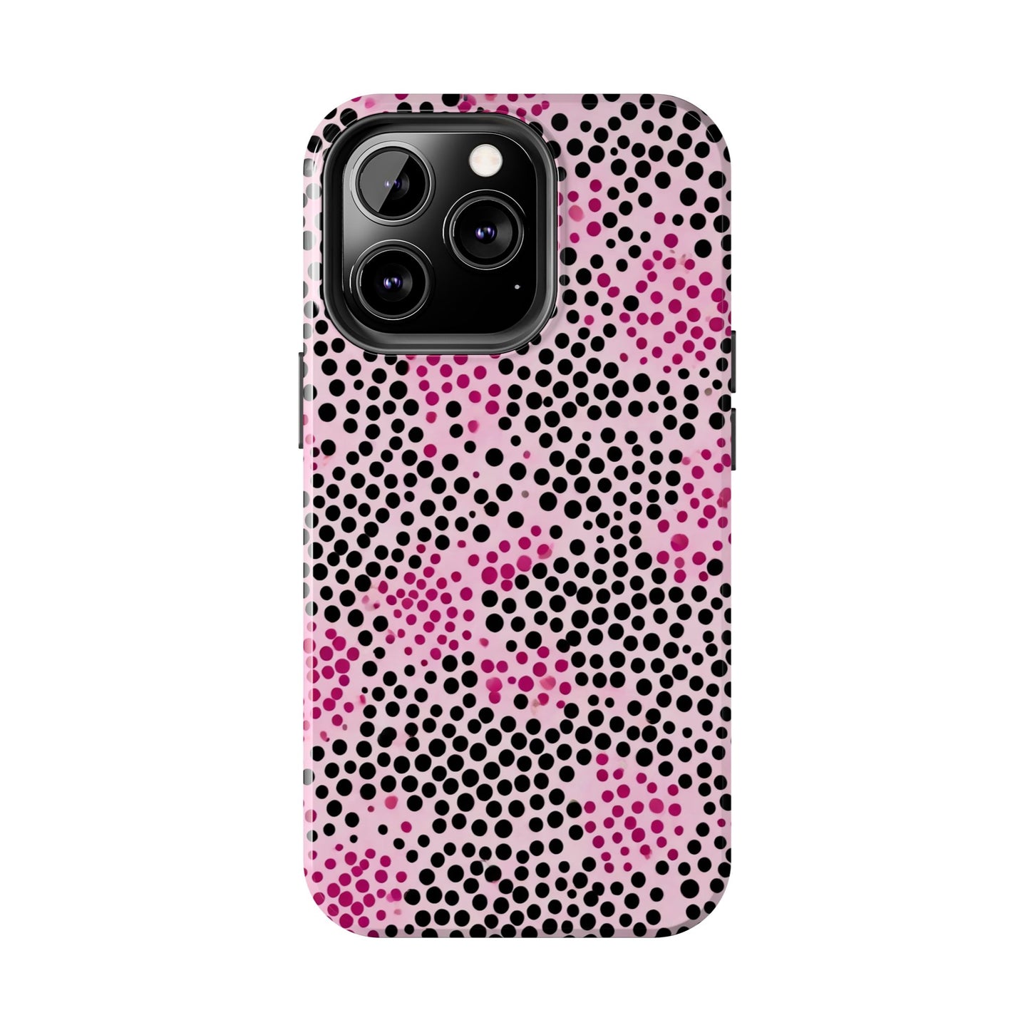 Pink and Black Dot Design Tough Phone Case