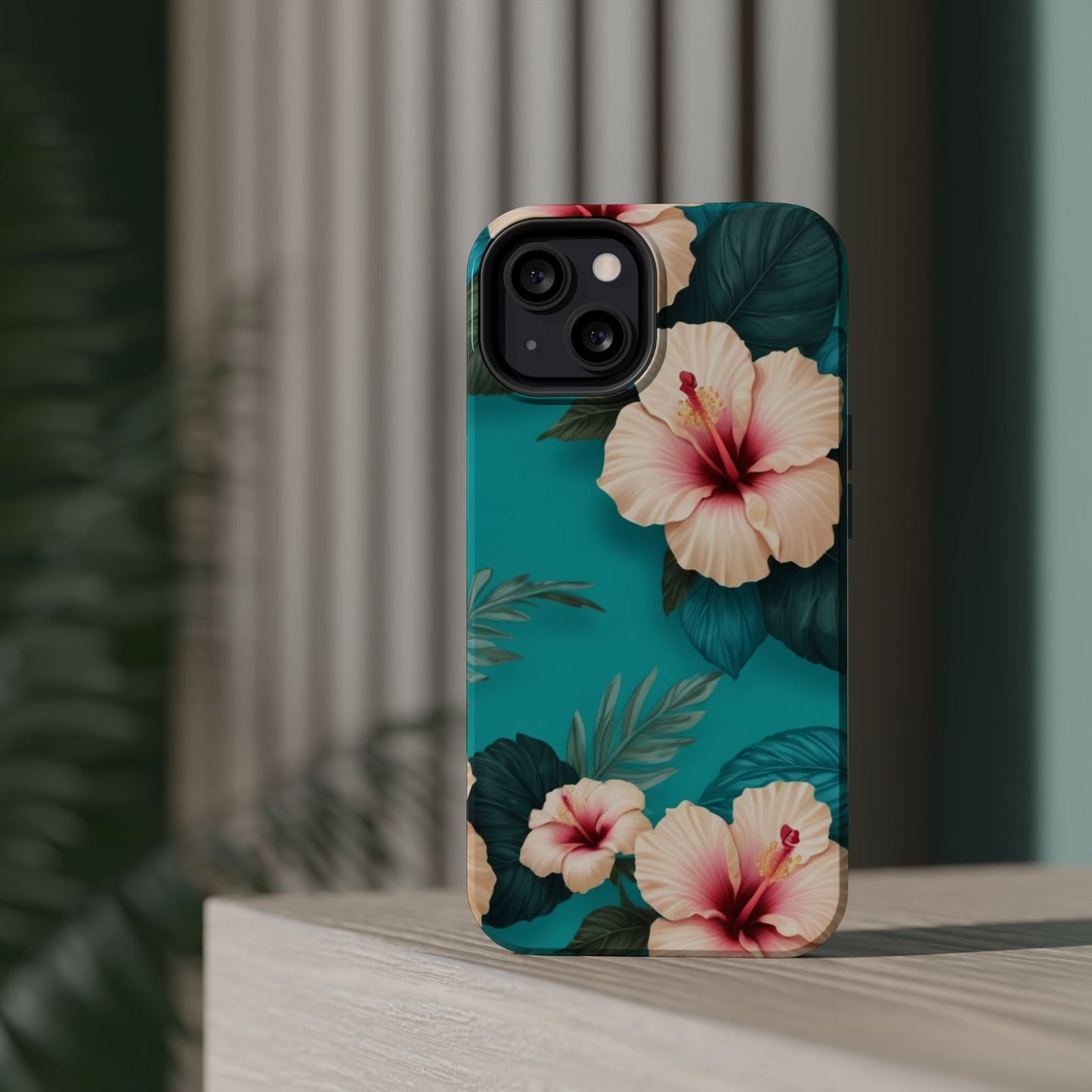 Tropical Floral Magnetic Tough Phone Case for iPhone 16 15 14 13