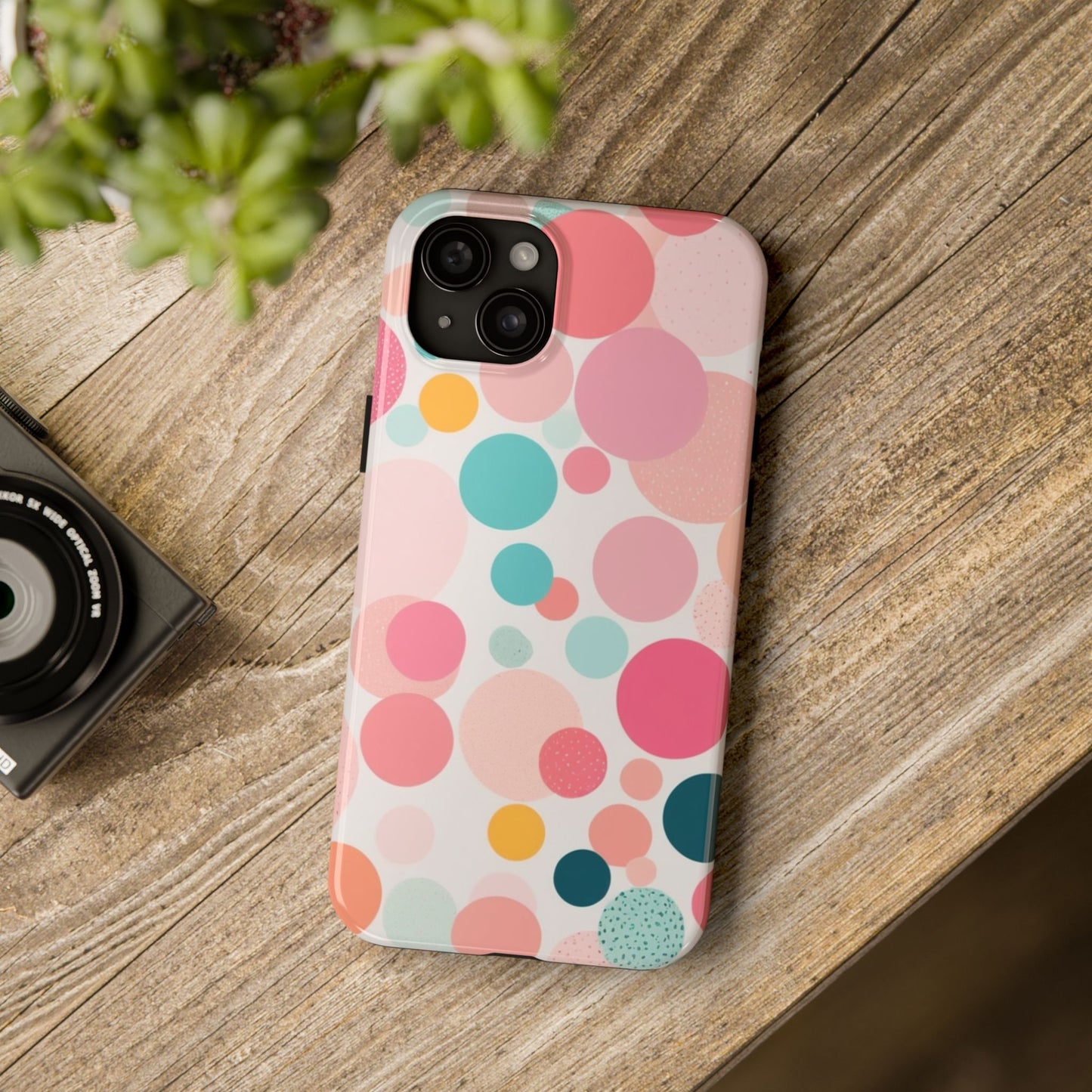 Pink Polka Dot Phone Case for iPhone 16 15 14 13 12 11 X 8 7 Samsung Galaxy S24 S23 S22 S21