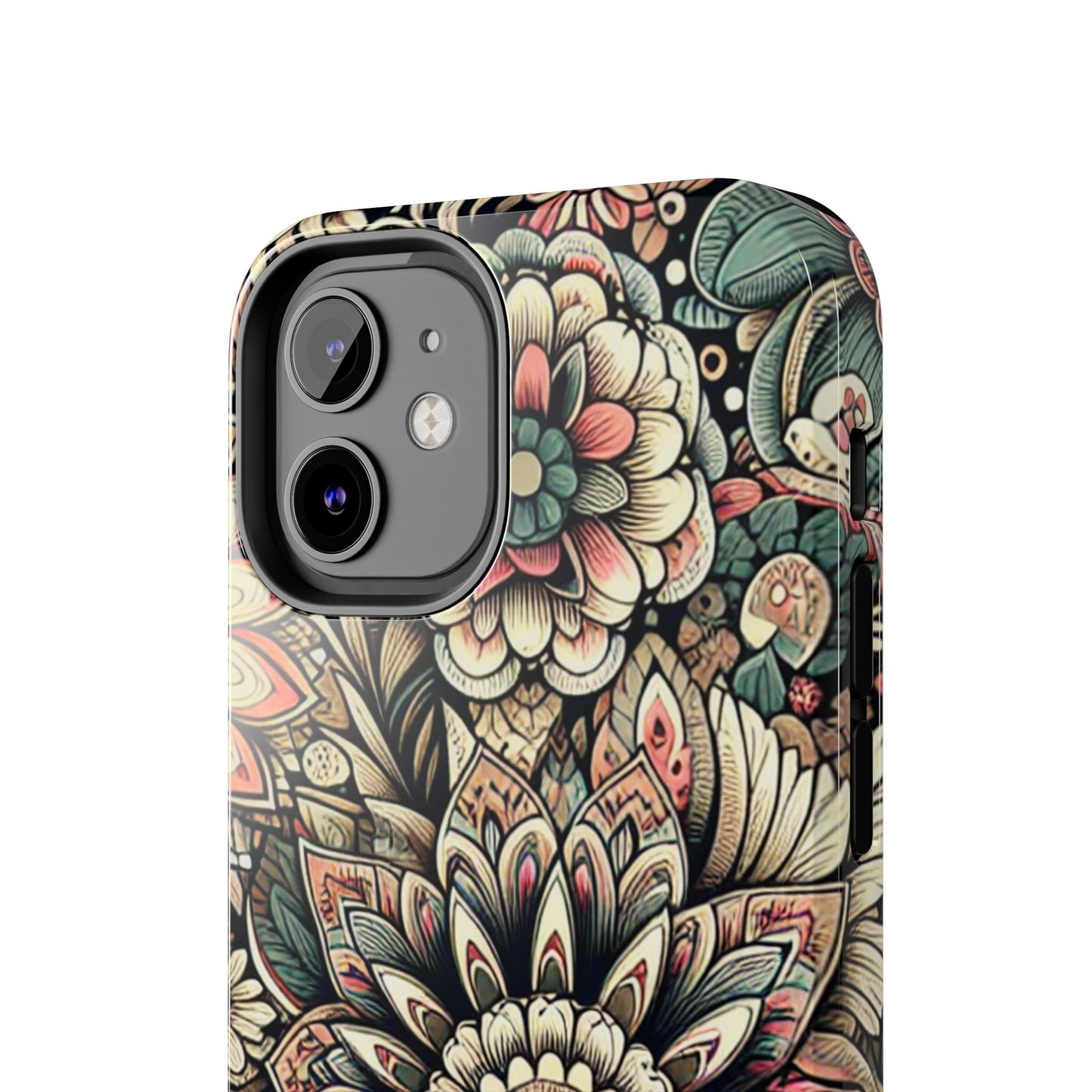Boho Floral Tough Case for iPhone 16 15 14 13 12 11 X 8 7 Samsung Galaxy S24 S23 S22 S21