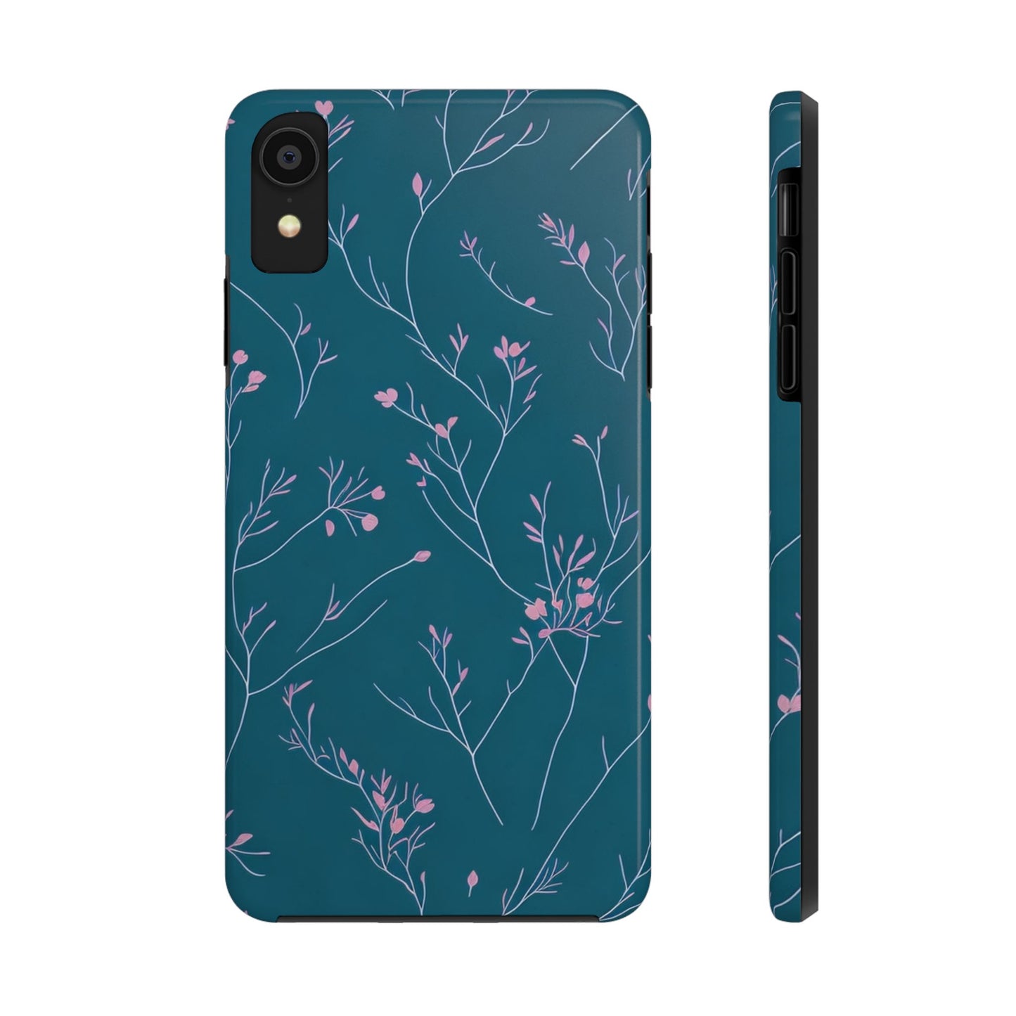Teal Floral Tough Phone Case
