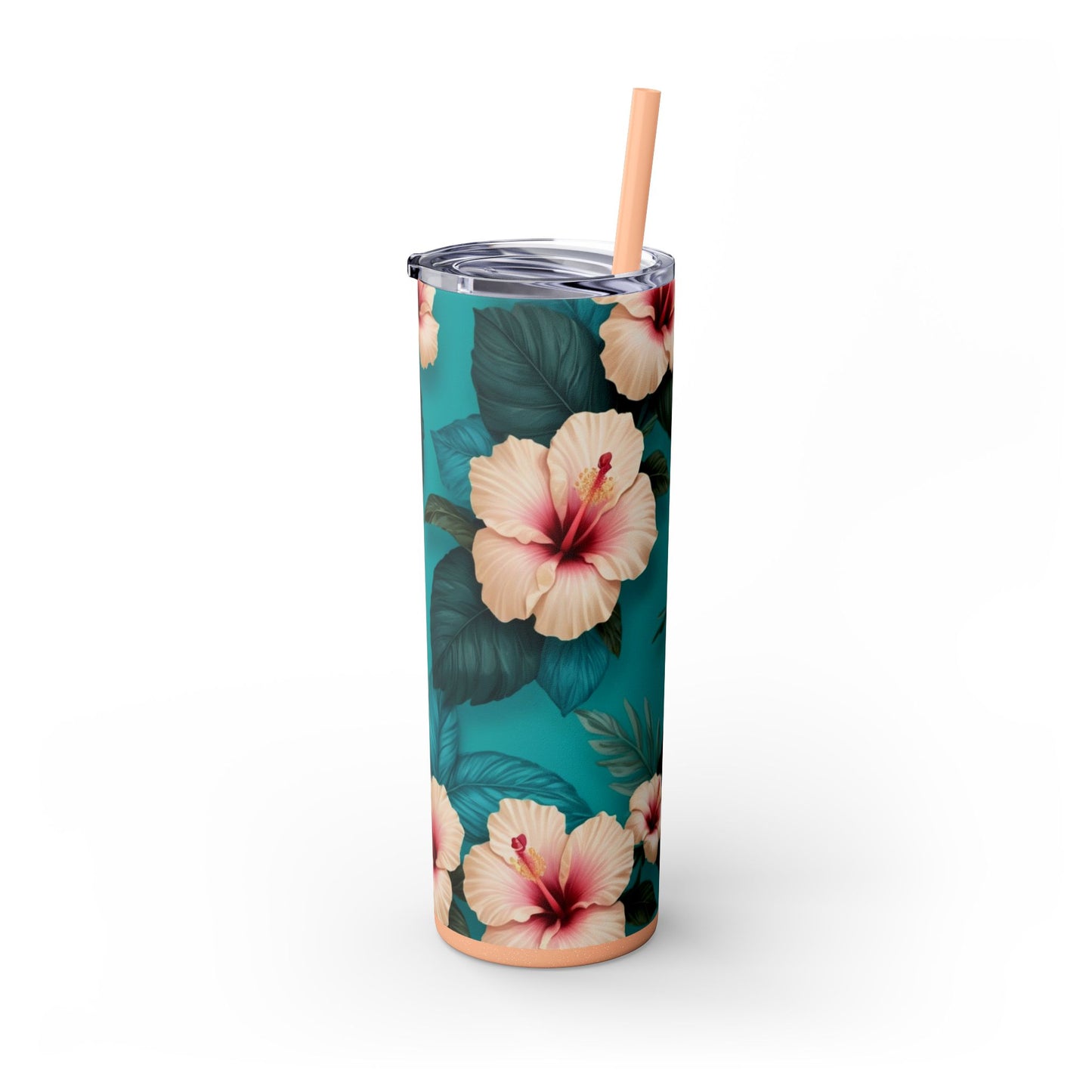 Tropical Floral Skinny Tumbler with Straw -20oz