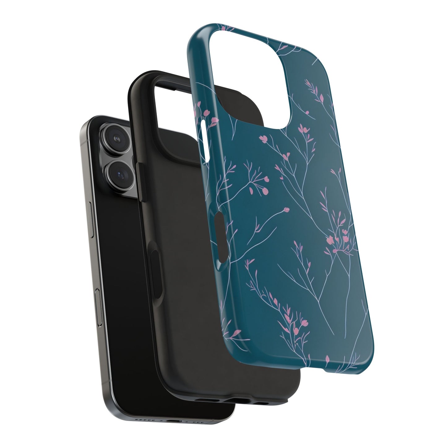 Teal Floral Tough Phone Case