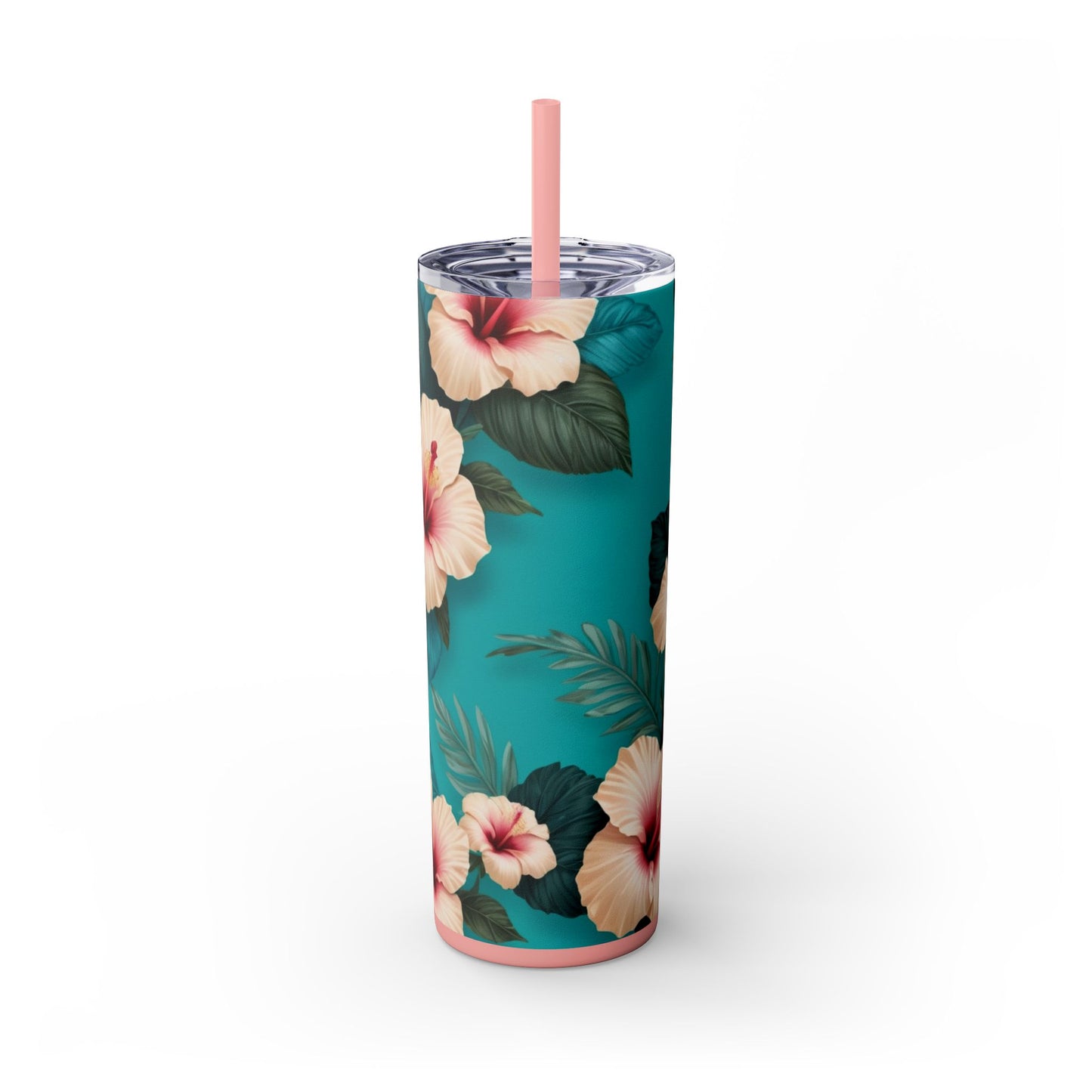 Tropical Floral Skinny Tumbler with Straw -20oz