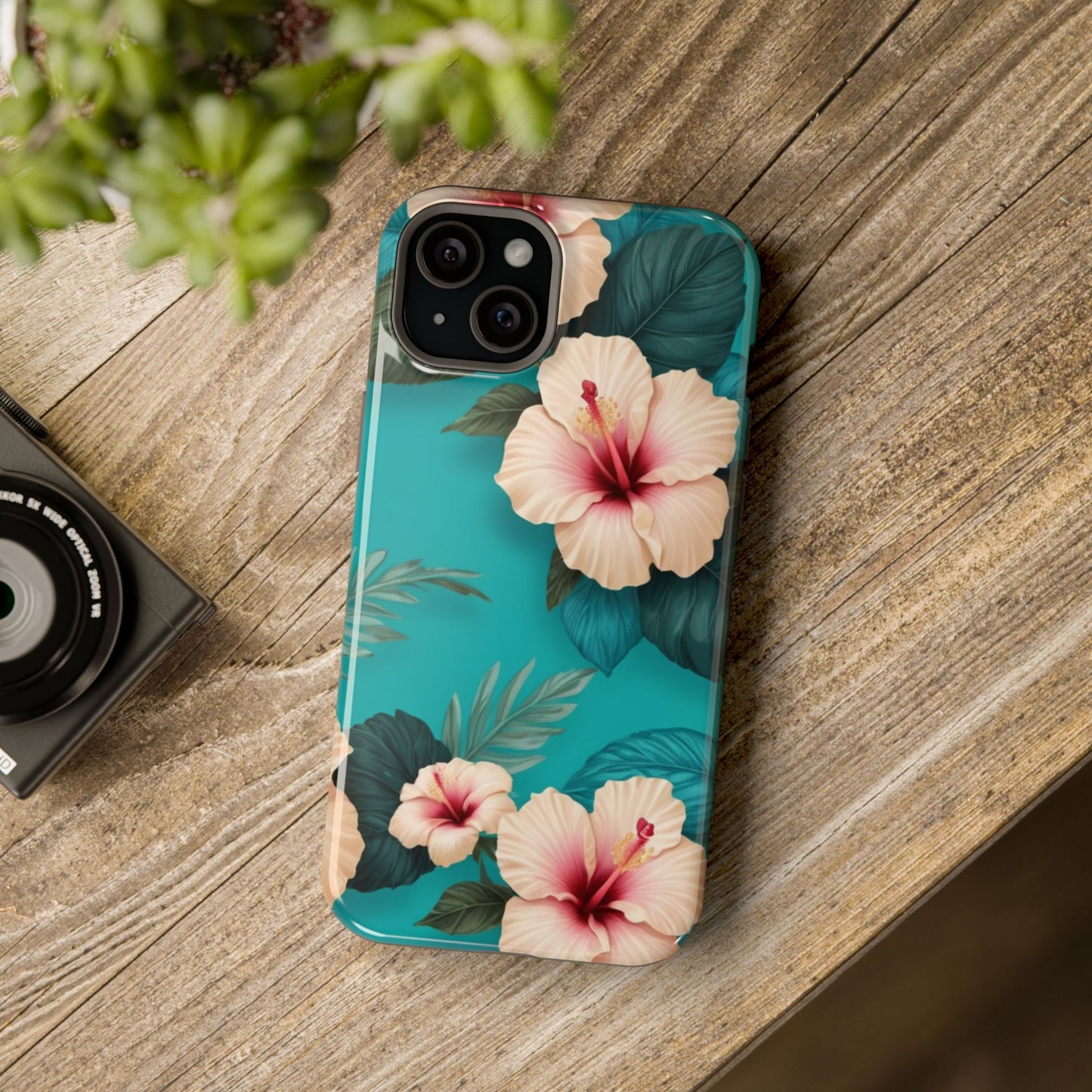 Tropical Floral Magnetic Tough Phone Case for iPhone 16 15 14 13