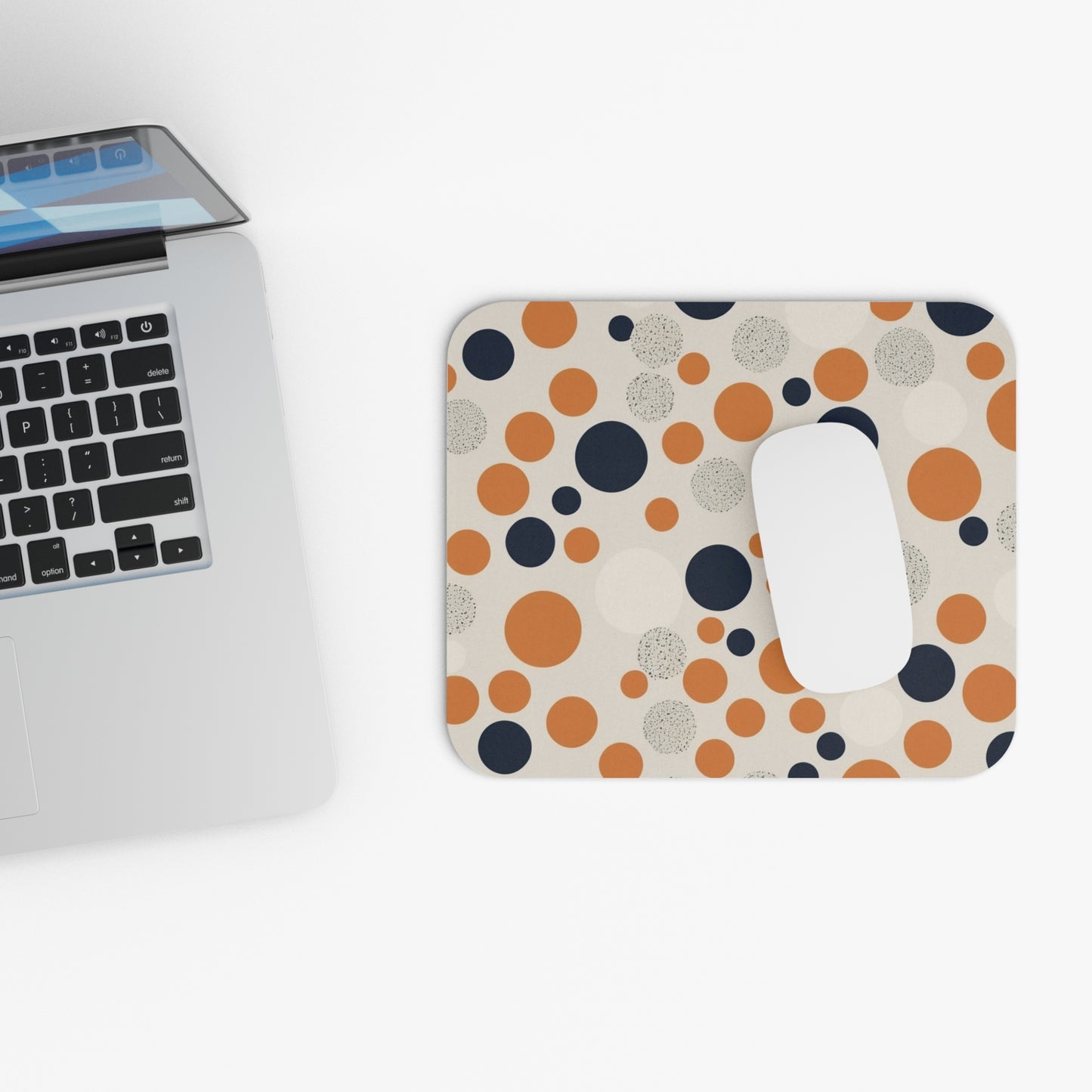 Orange Polka Dot Mouse Pad