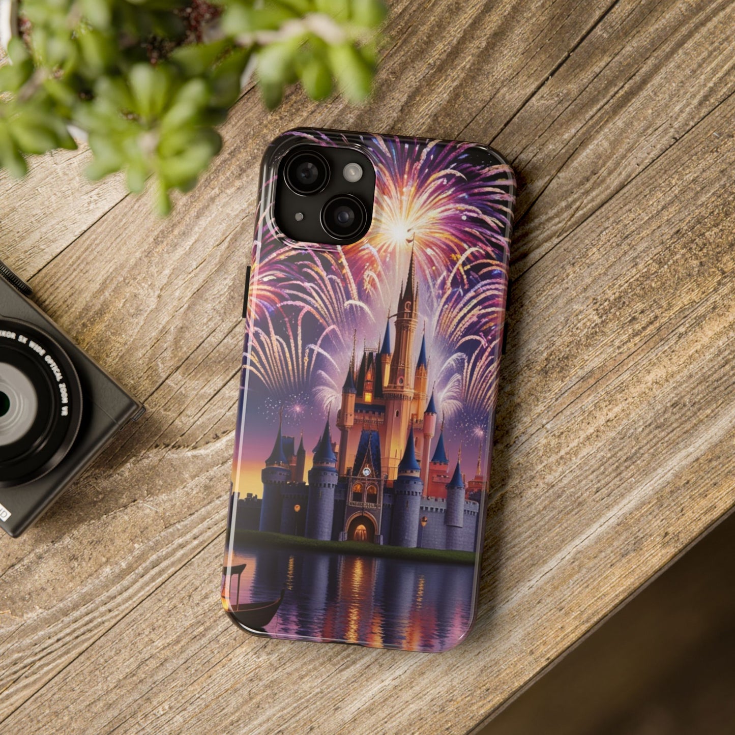 Magical Castle and Fireworks Tough Phone Case for iPhone 16 15 14 13 12 11 X 8 7 Samsung Galaxy S24 S23 S22 S21