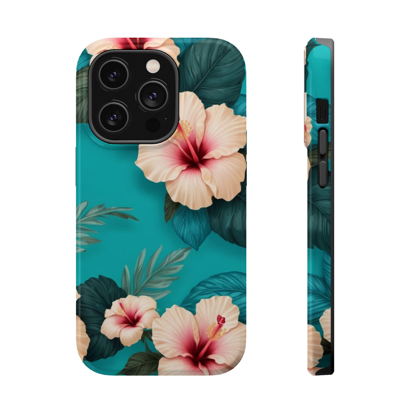 Tropical Floral Magnetic Tough Phone Case for iPhone 16 15 14 13
