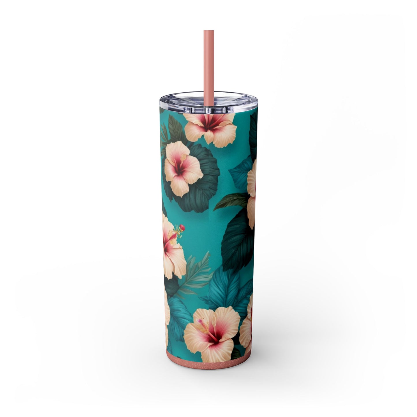 Tropical Floral Skinny Tumbler with Straw -20oz