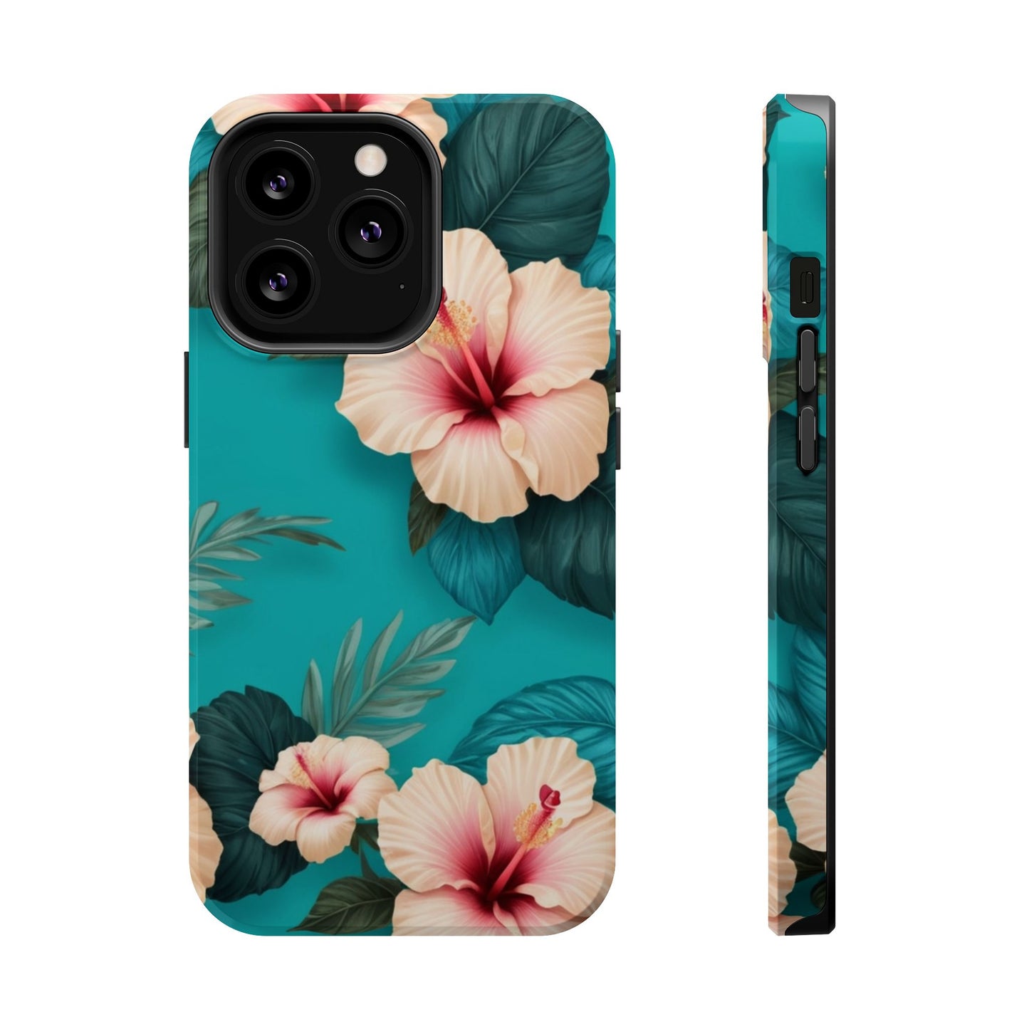 Tropical Floral Magnetic Tough Phone Case for iPhone 16 15 14 13