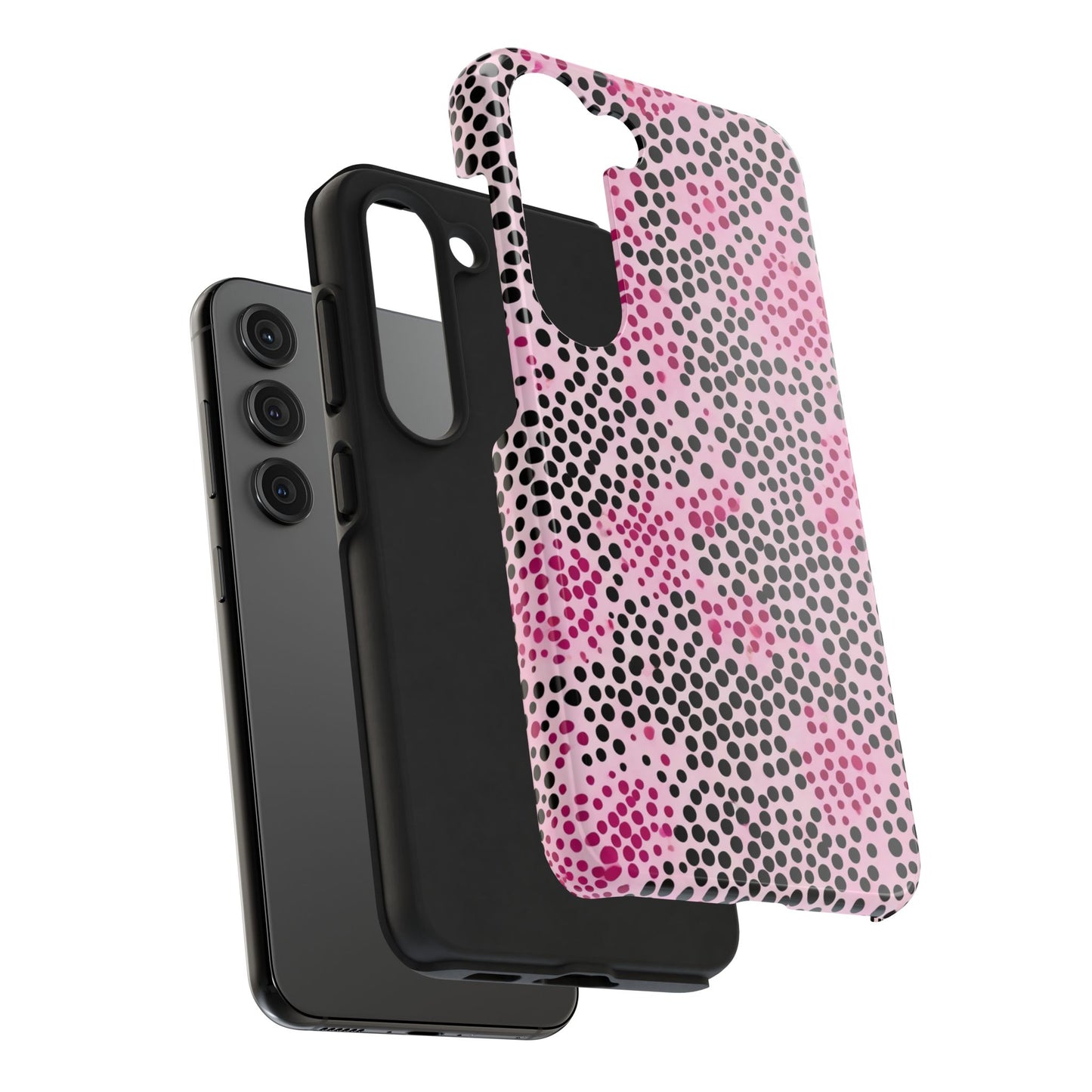 Pink and Black Dot Design Tough Phone Case