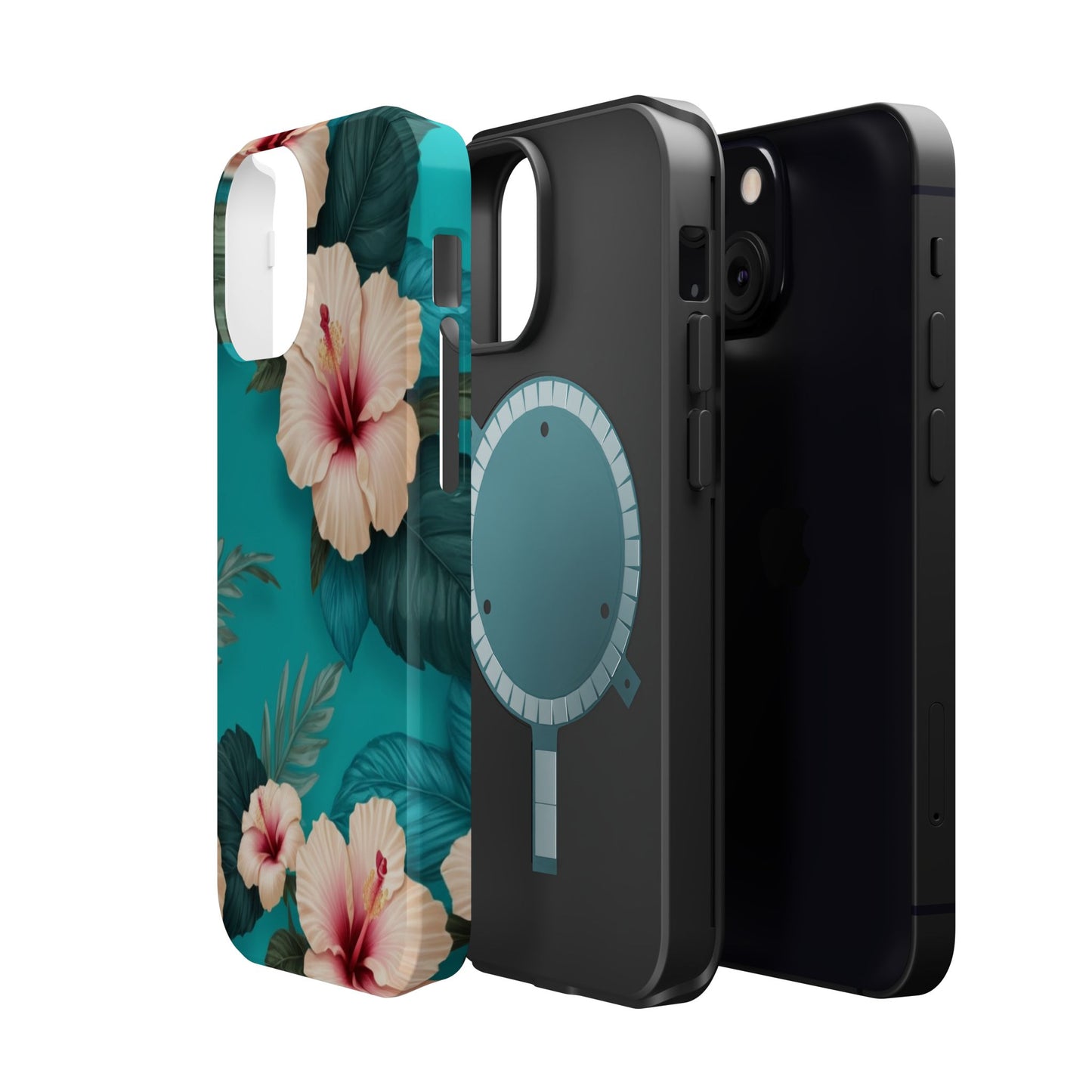 Tropical Floral Magnetic Tough Phone Case for iPhone 16 15 14 13