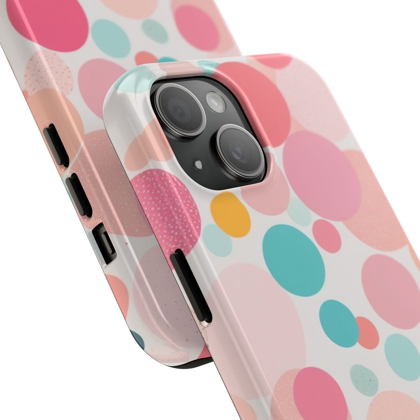 Pink Polka Dot Phone Case for iPhone 16 15 14 13 12 11 X 8 7 Samsung Galaxy S24 S23 S22 S21