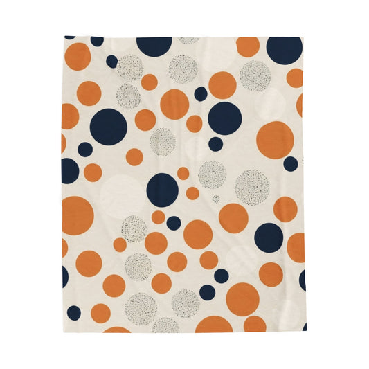 Orange Polka Dot Cozy Velveteen Blanket
