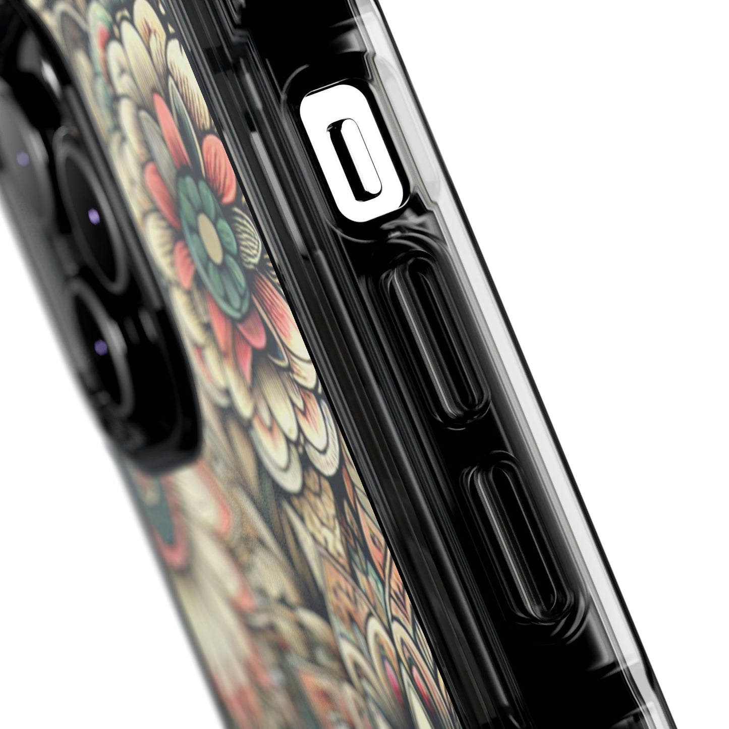 Boho Floral Magnetic Clear Impact Case for iPhone 16 15 14