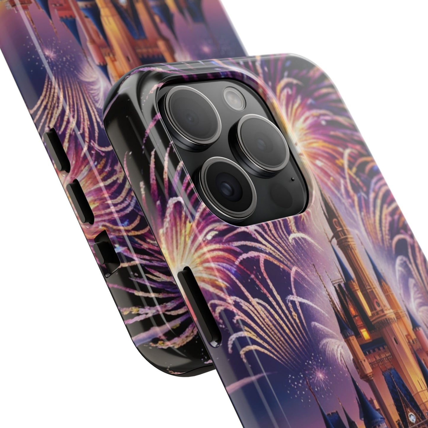 Magical Castle and Fireworks Tough Phone Case for iPhone 16 15 14 13 12 11 X 8 7 Samsung Galaxy S24 S23 S22 S21