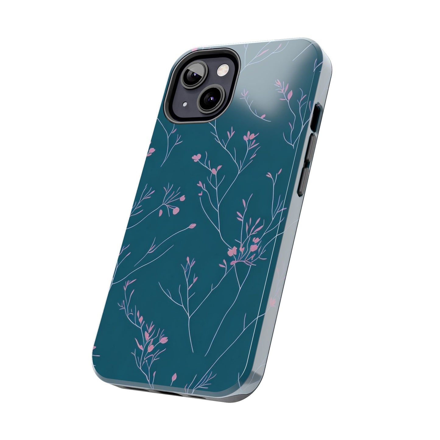 Teal Floral Tough Phone Case