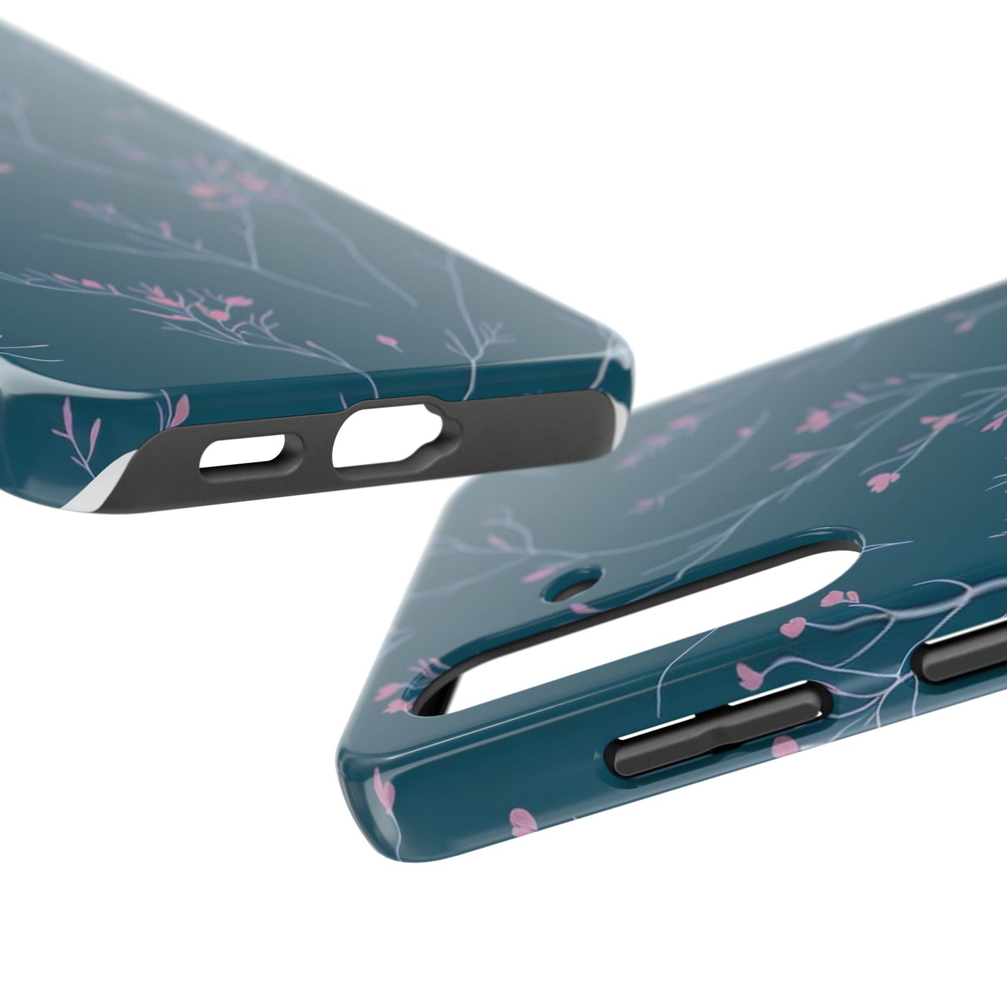 Teal Floral Tough Phone Case