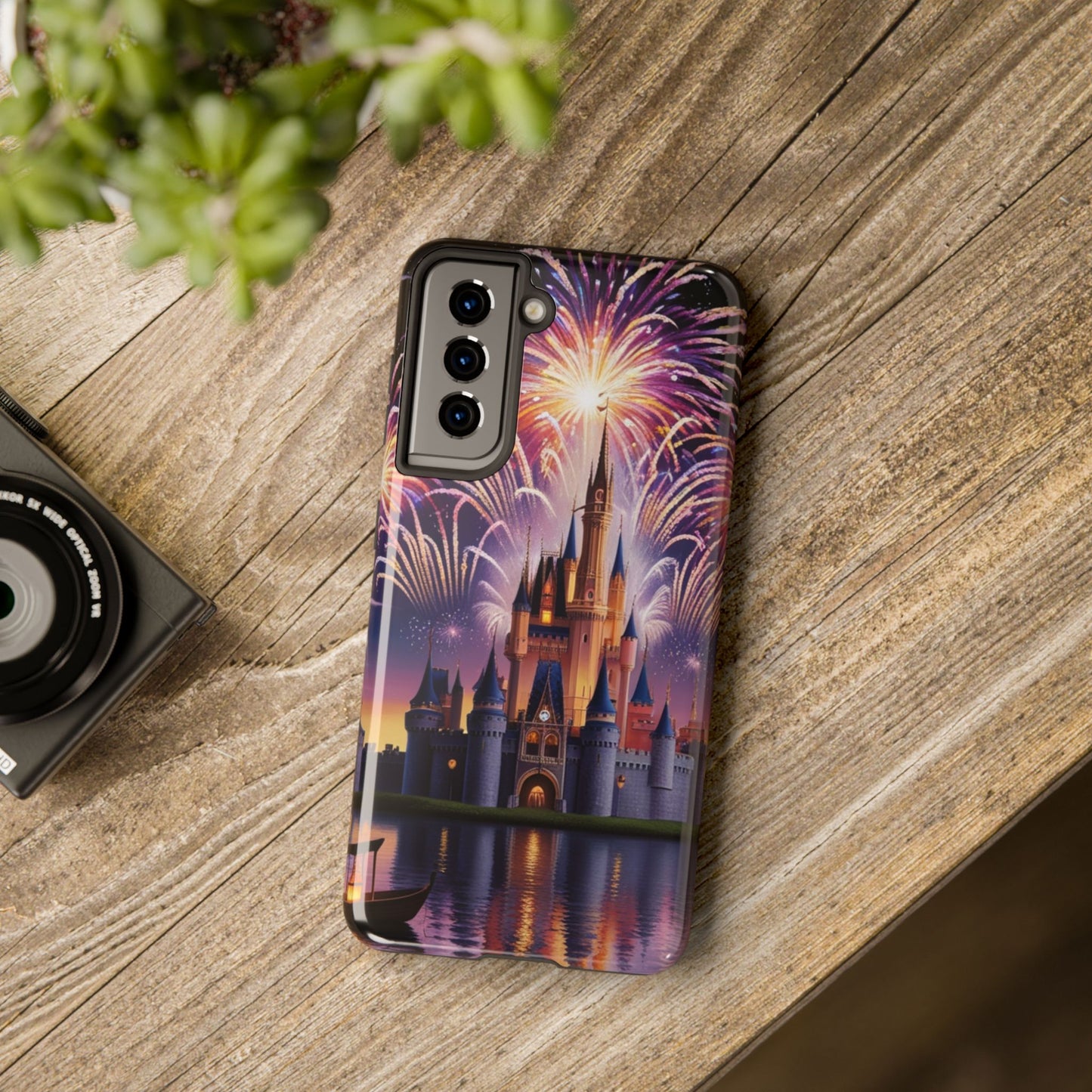 Magical Castle and Fireworks Tough Phone Case for iPhone 16 15 14 13 12 11 X 8 7 Samsung Galaxy S24 S23 S22 S21