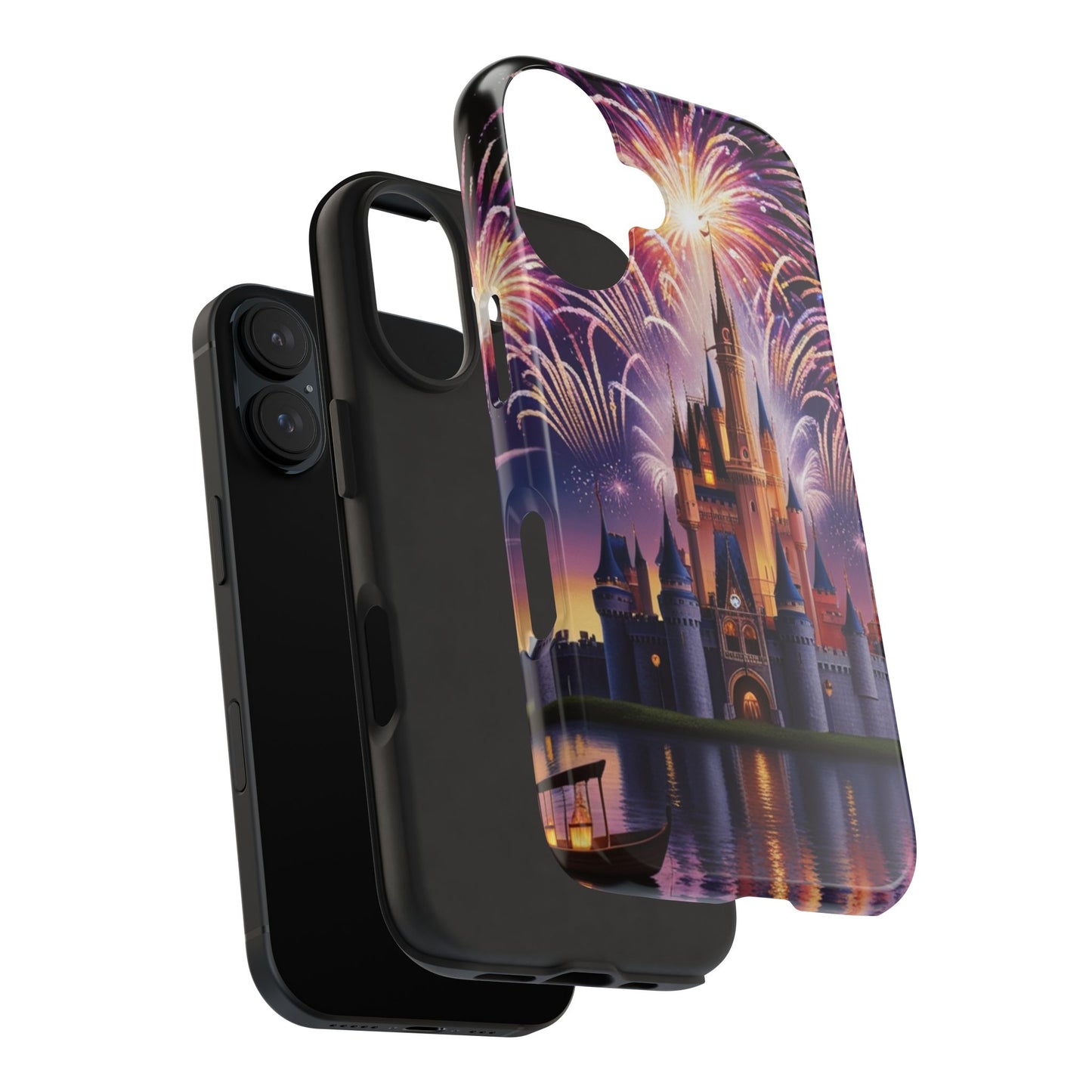 Magical Castle and Fireworks Tough Phone Case for iPhone 16 15 14 13 12 11 X 8 7 Samsung Galaxy S24 S23 S22 S21