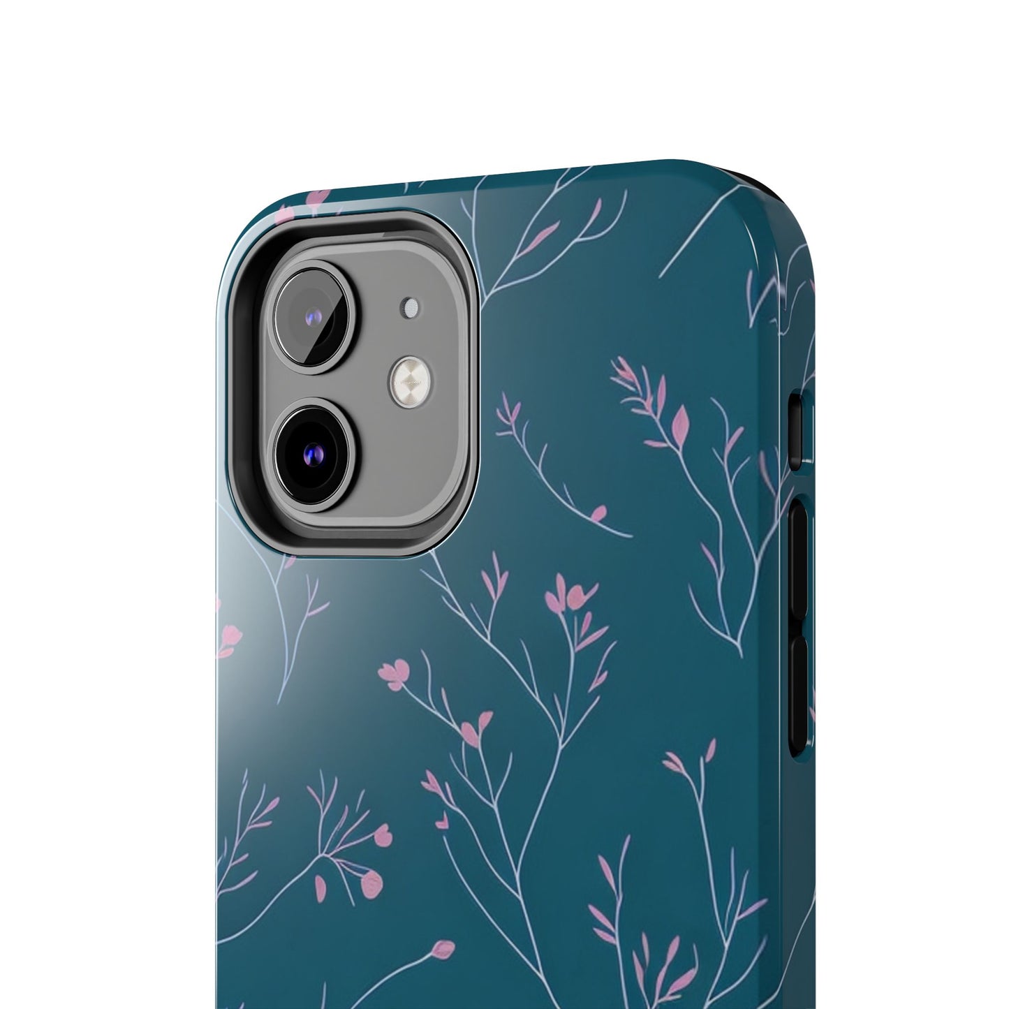 Teal Floral Tough Phone Case