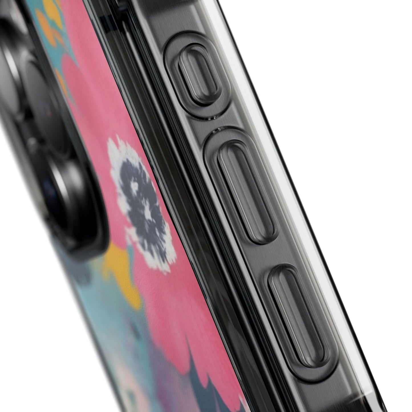 Vibrant Floral Magnetic Clear Impact Case for iPhone 16 15 14